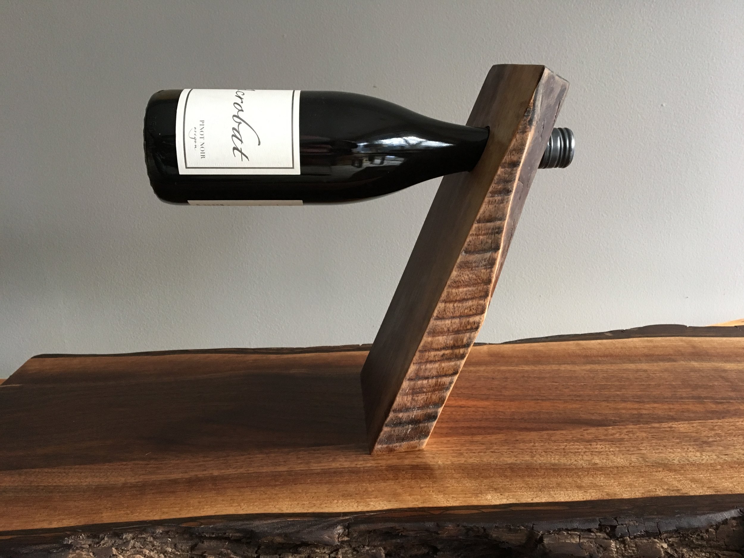 Walnut wine stand