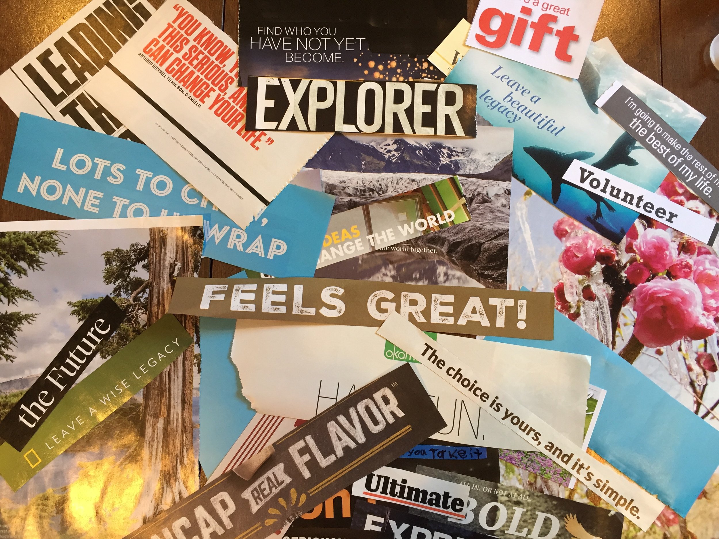 Magazine cut outs for my vision board(s).
