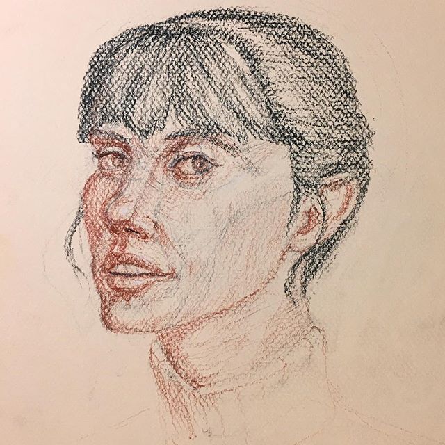 1 hour head drawing #portraitdrawing #pastelpencils