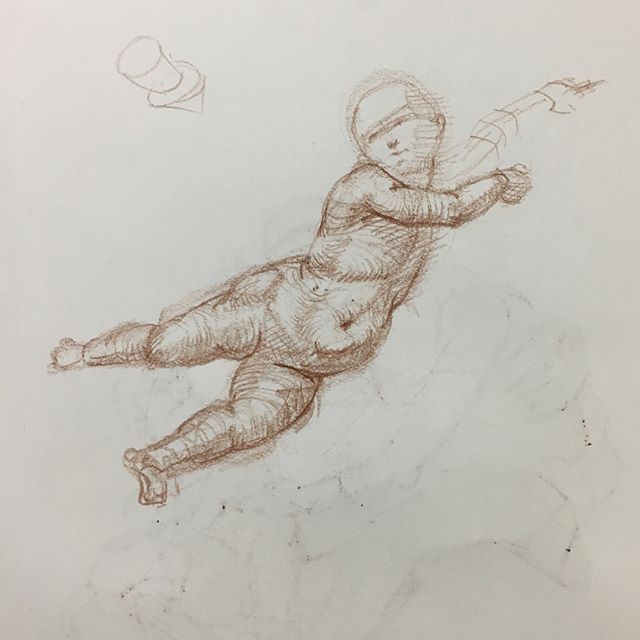 Trying to learn cross-hatching with a Florence inspired technique #renaissance #figuredrawing