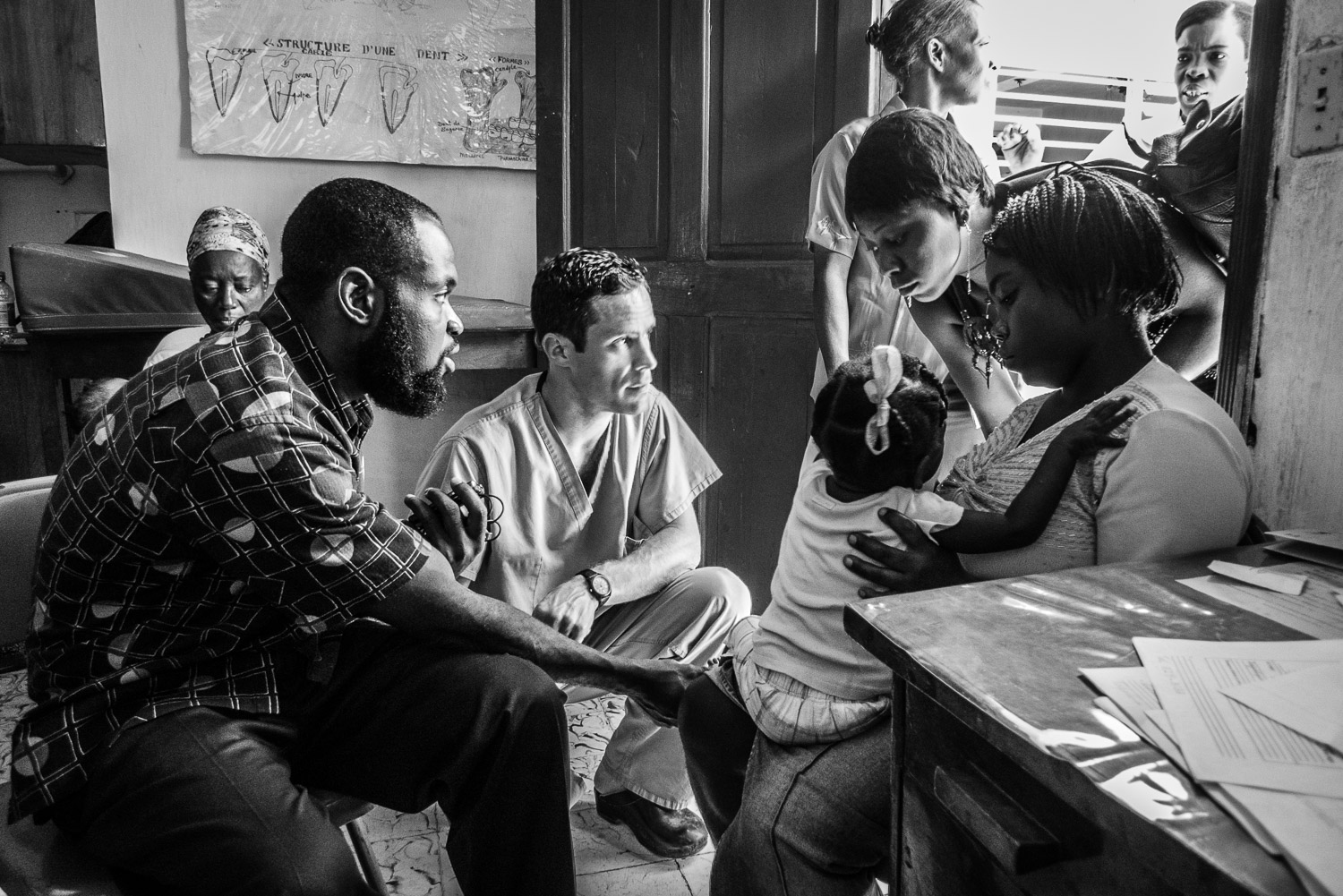 Evaluating a clubfoot patient.