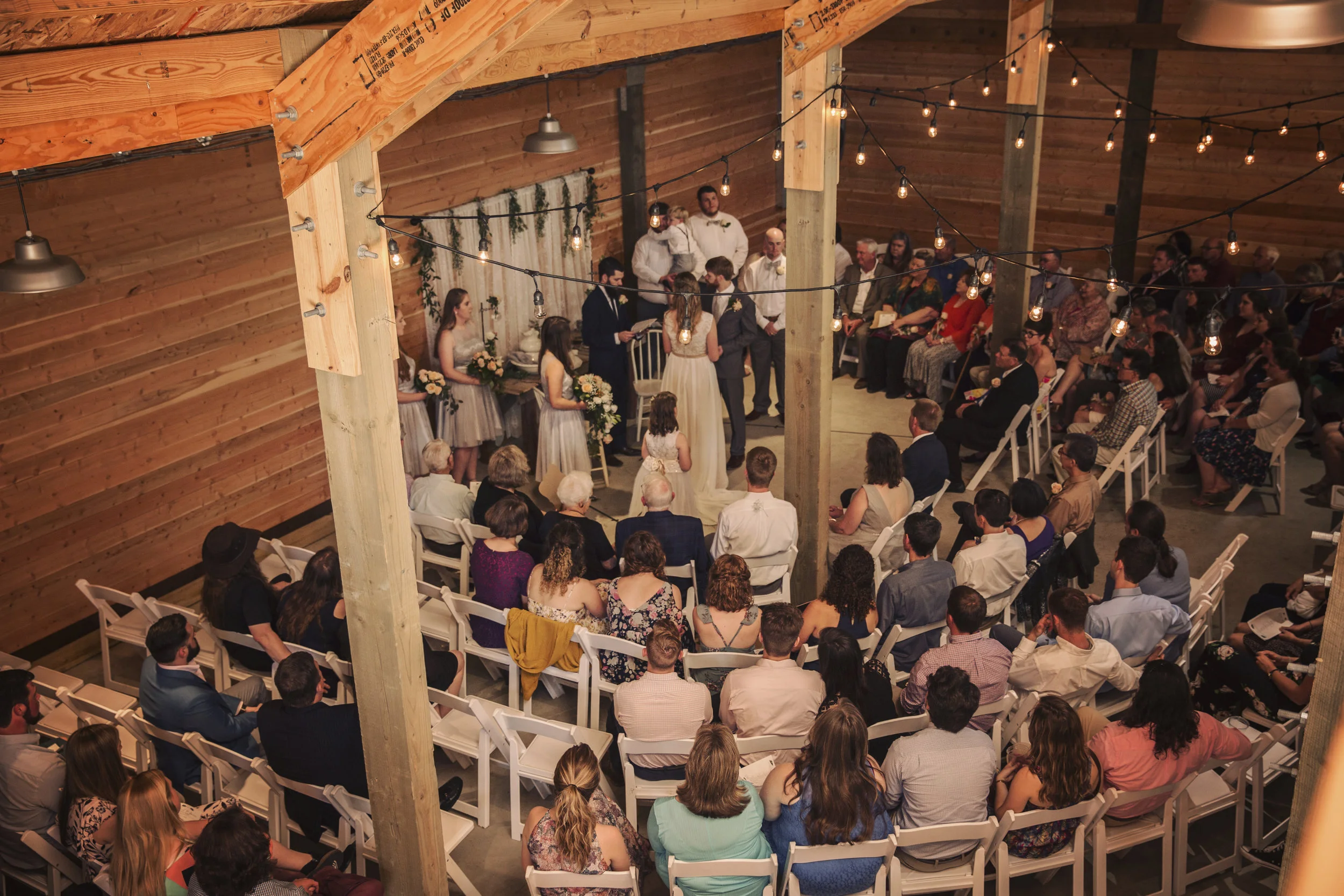 The ceremony took place at Sunflower Oak Farm in Culleoka, Tennessee. There were a number of guests, but the space worked perfectly!