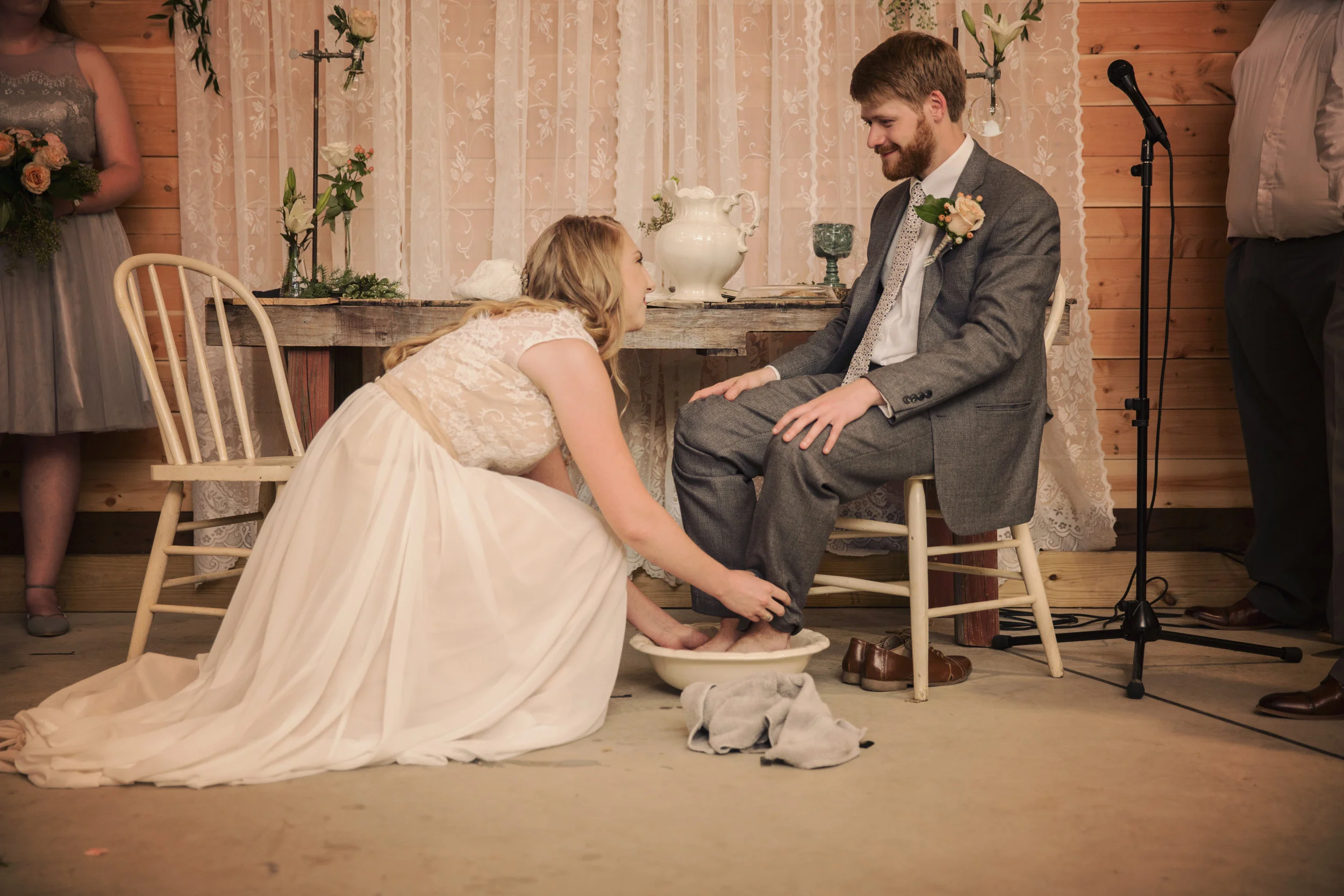And Rachael followed the lead of her new husband by washing his feet. This moment was seriously magical. It takes a lot to lower yourself to another and serve selflessly. I know that if these two follow this model in their marriage, they will be able to overcome anything. 