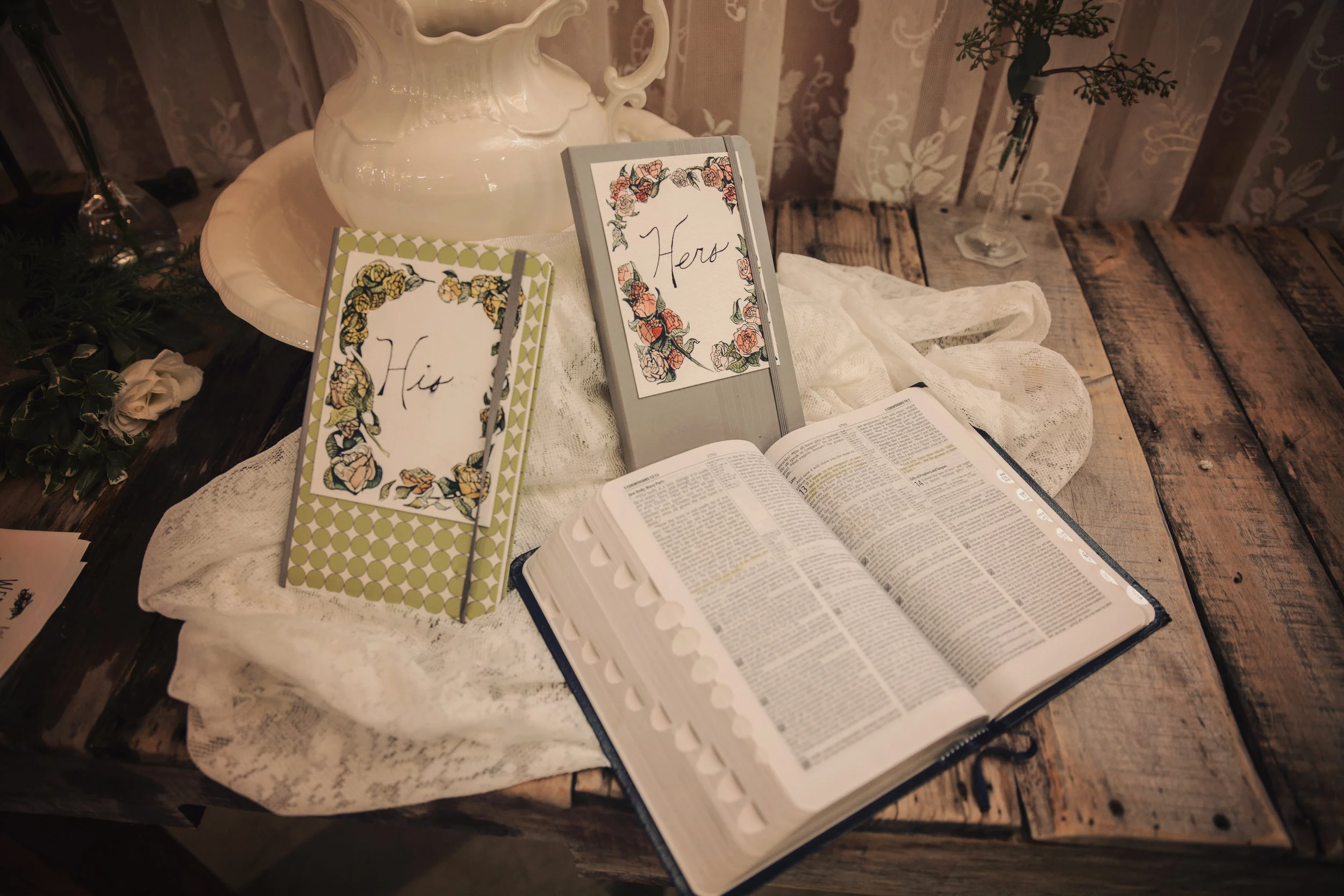 and wrote their vows to one another in these journals. 