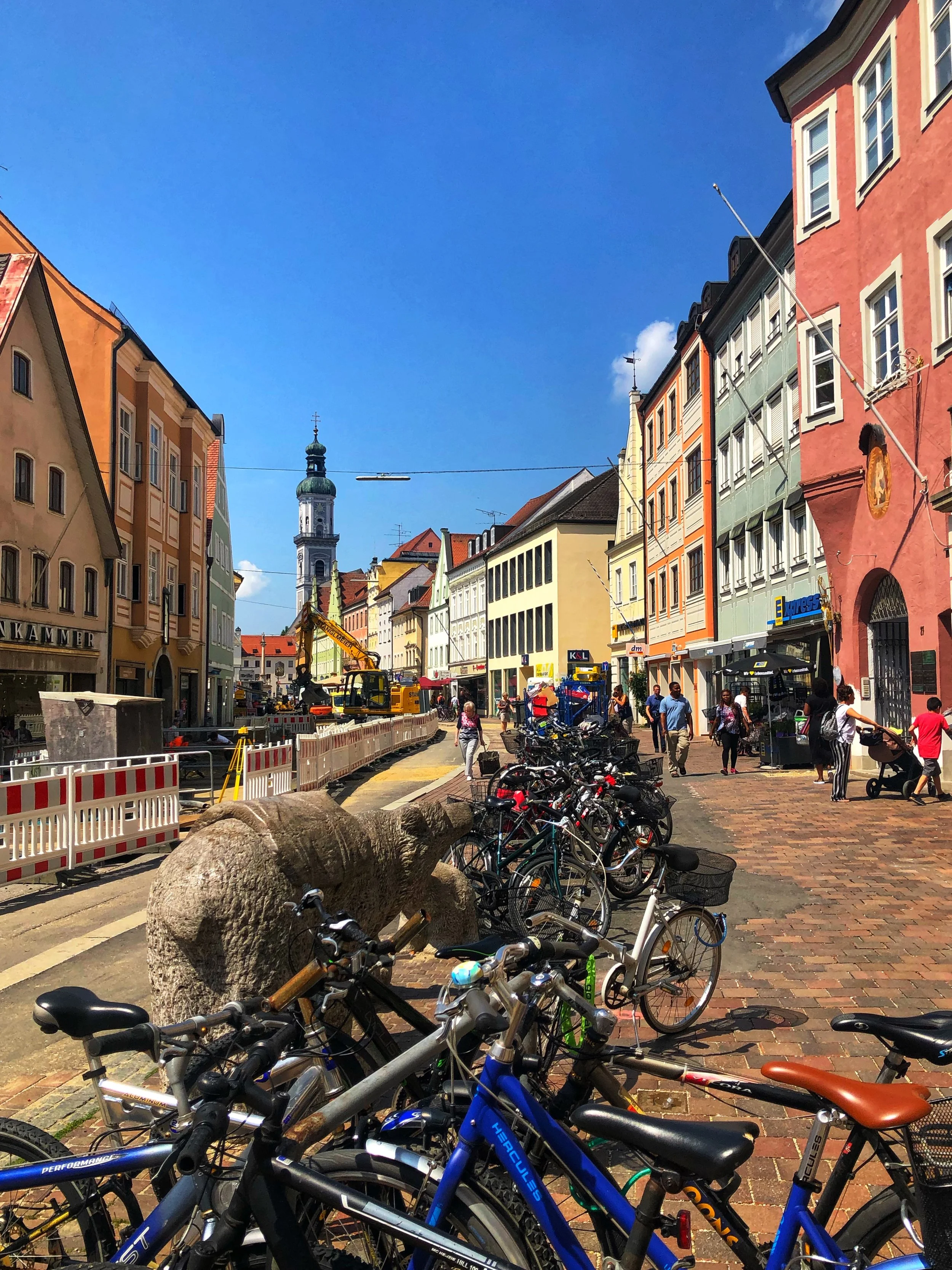 The main street in Freising had a little construction going on
