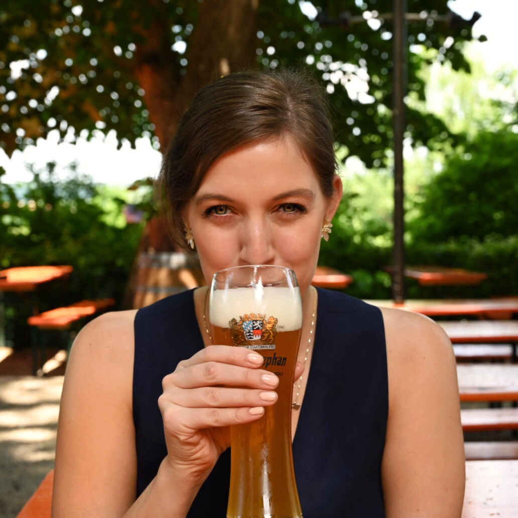 Wheat beers in the Weihenstaphan Biergarten