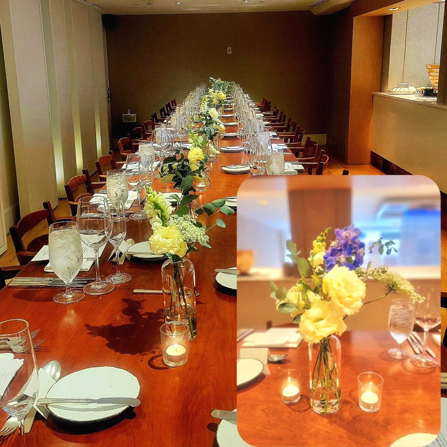  A simple line of elegant bud vases dress up a narrow space well. 