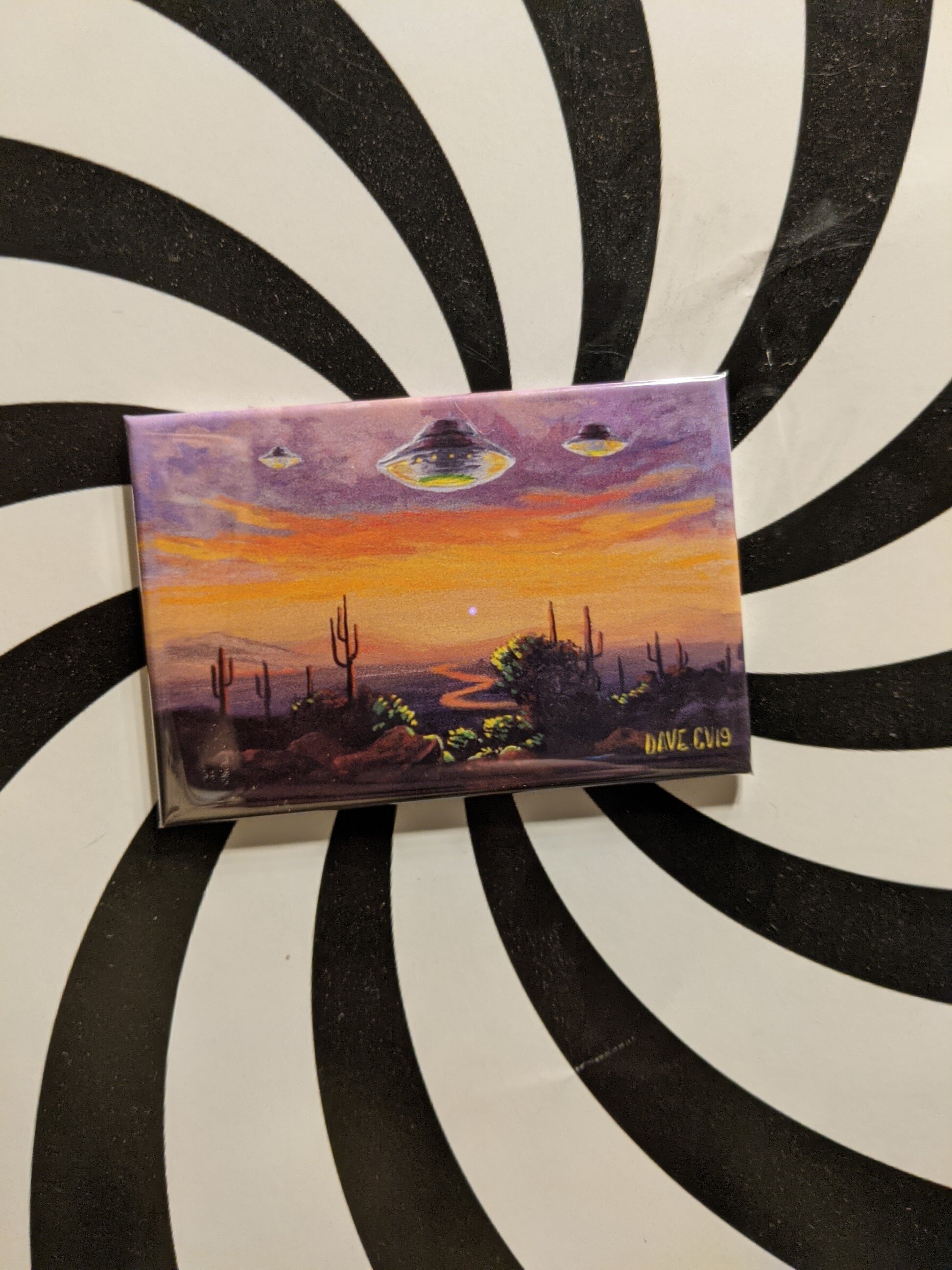 UFO Sunset - Fridge Magnet