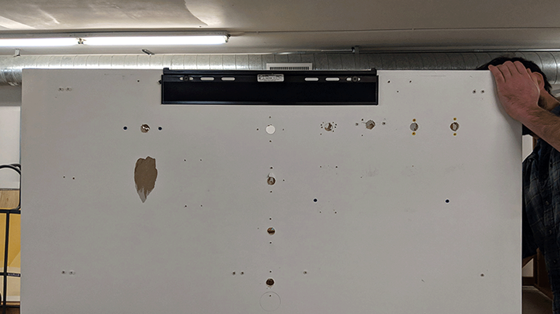  after testing multiple handle locations, depths, and geometries, we settled on 2 side and 2 bottom handles for balance and ease of mounting for a 2-person crew.  