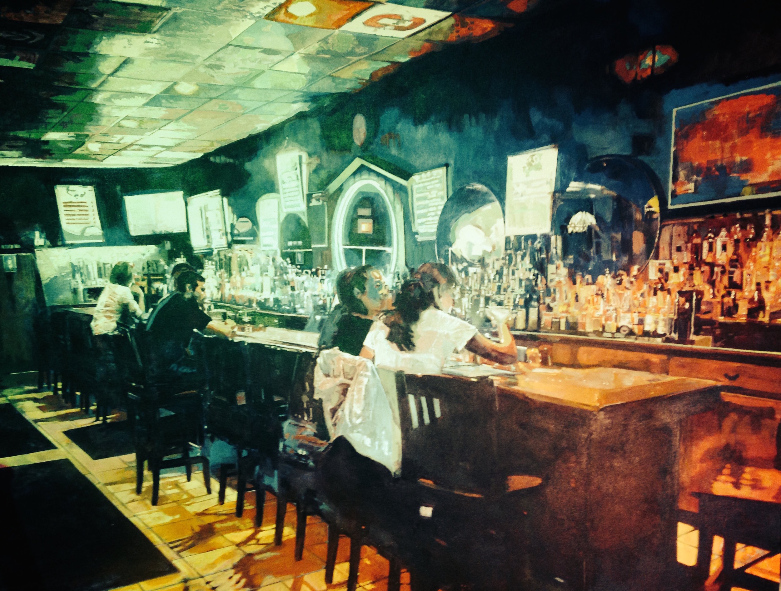 Blue Danube | collaboration with Andrew Kern | acrylic, aerosol on canvas | 5' x 6' | commission for the Blue Danube Restaurant, Columbus, OH