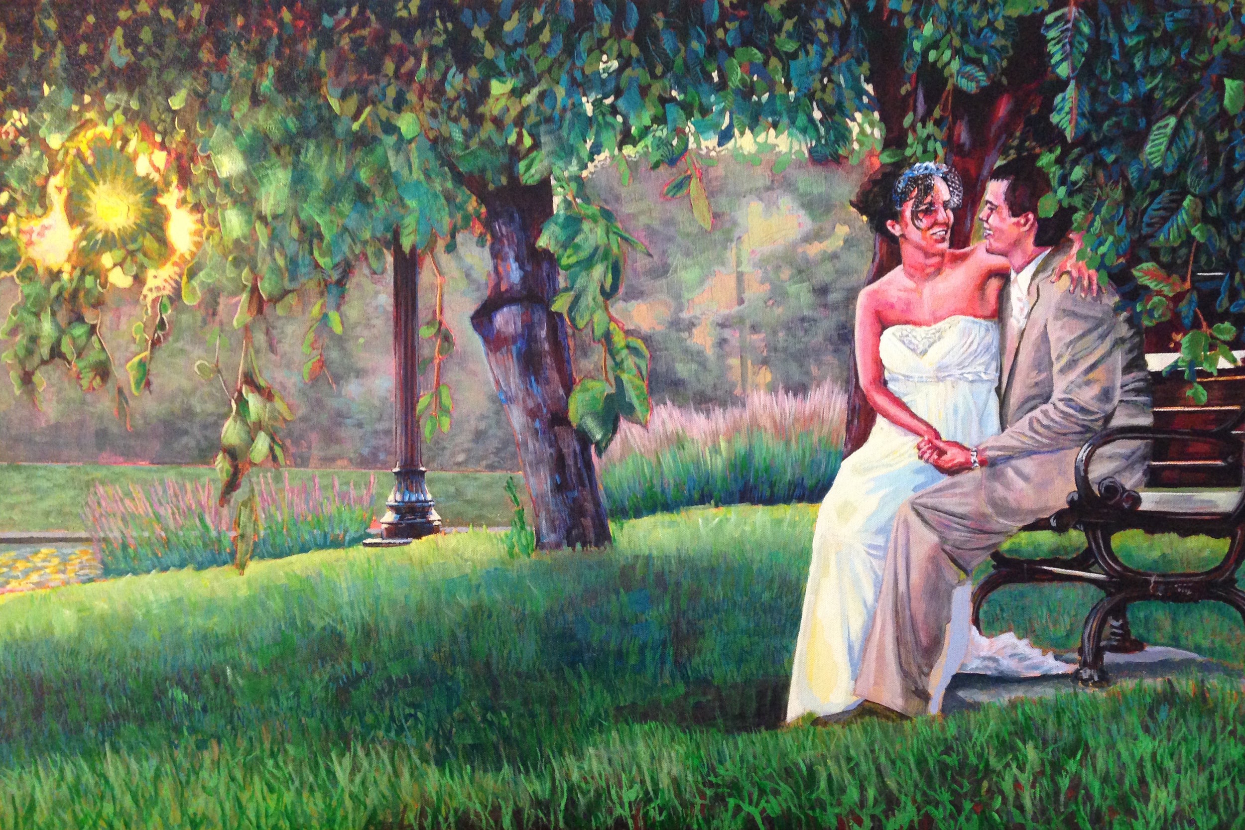Phil and Tina Wedding Portrait | acrylic on canvas | 32" x 46"