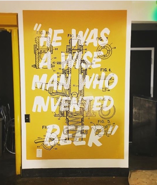 Hand Painted Graphic Mural | Latex Paint | Hangover Easy Restaurant | Latex Paint | Columbus, Oh