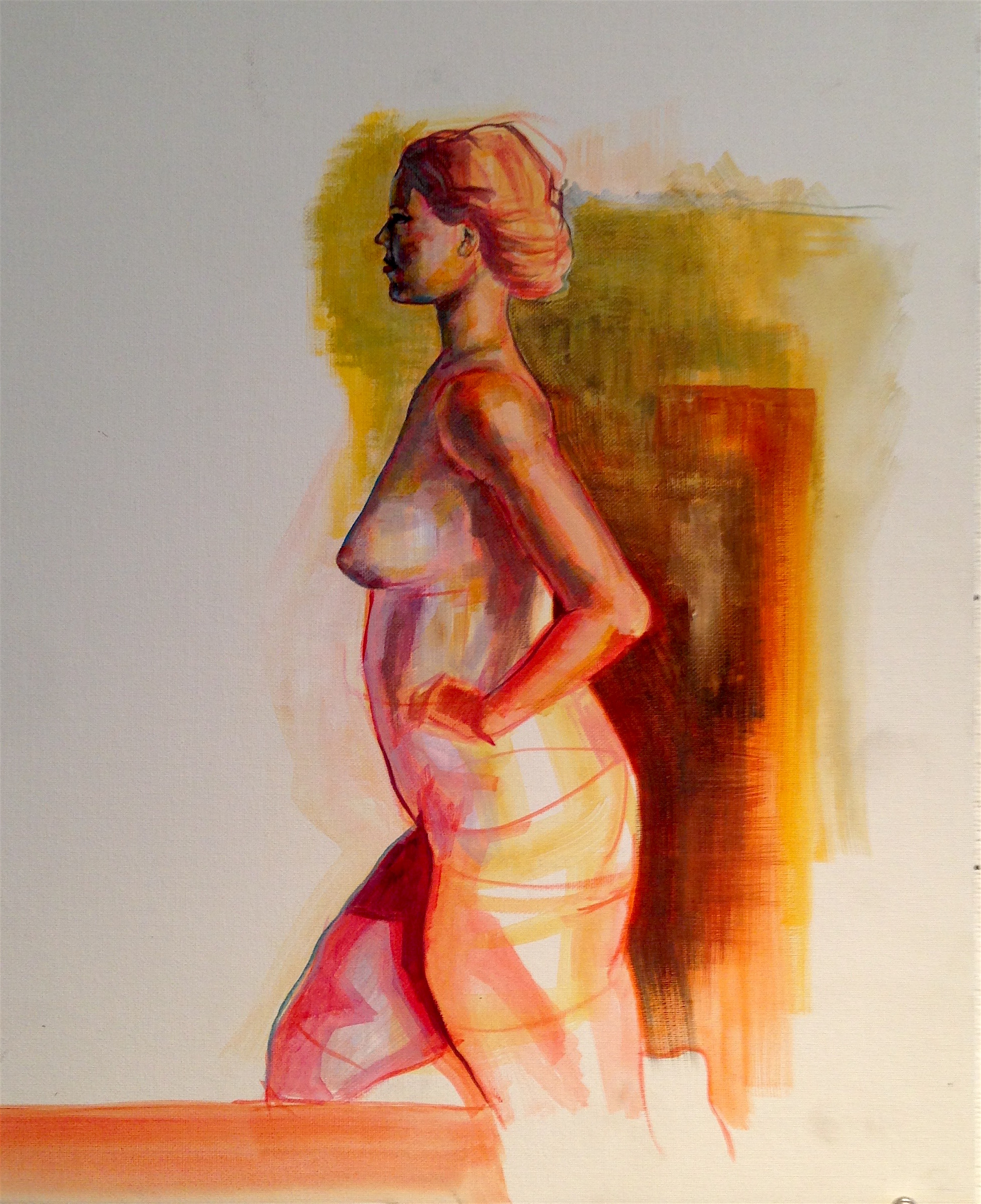 Nude Figure Study | Acrylic on Panel | 18" x 24" 