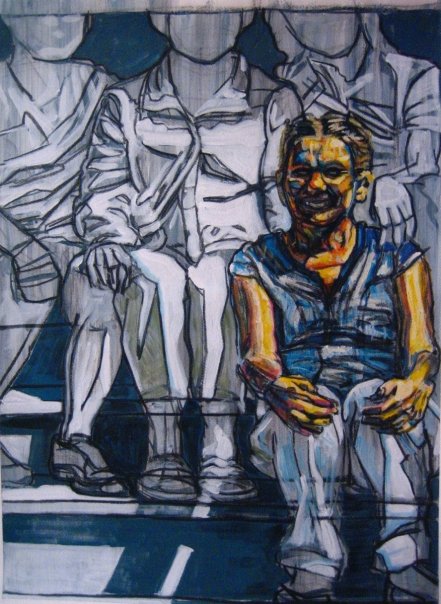 Jan | acrylic, charcoal, on paper | 30" x 20" | (SOLD)