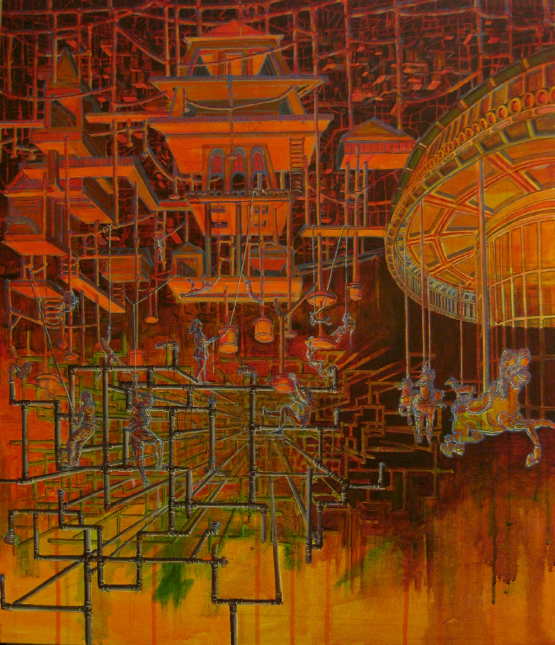 Thin Cities | acrylic on canvas | 48" x 36" | private commission