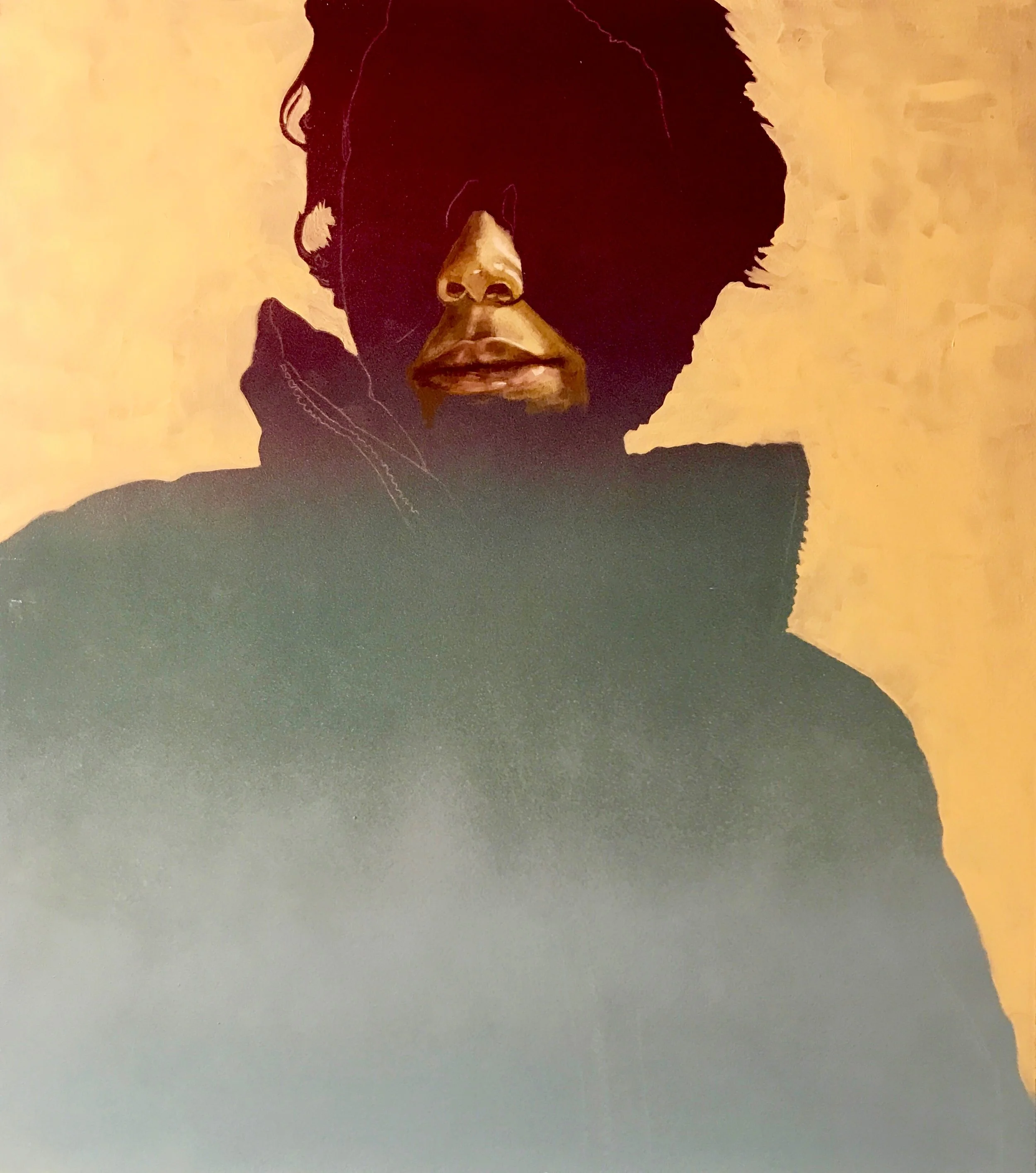 Untitled Portrait #1 | oil and aerosol on Panel | 18" x 24"