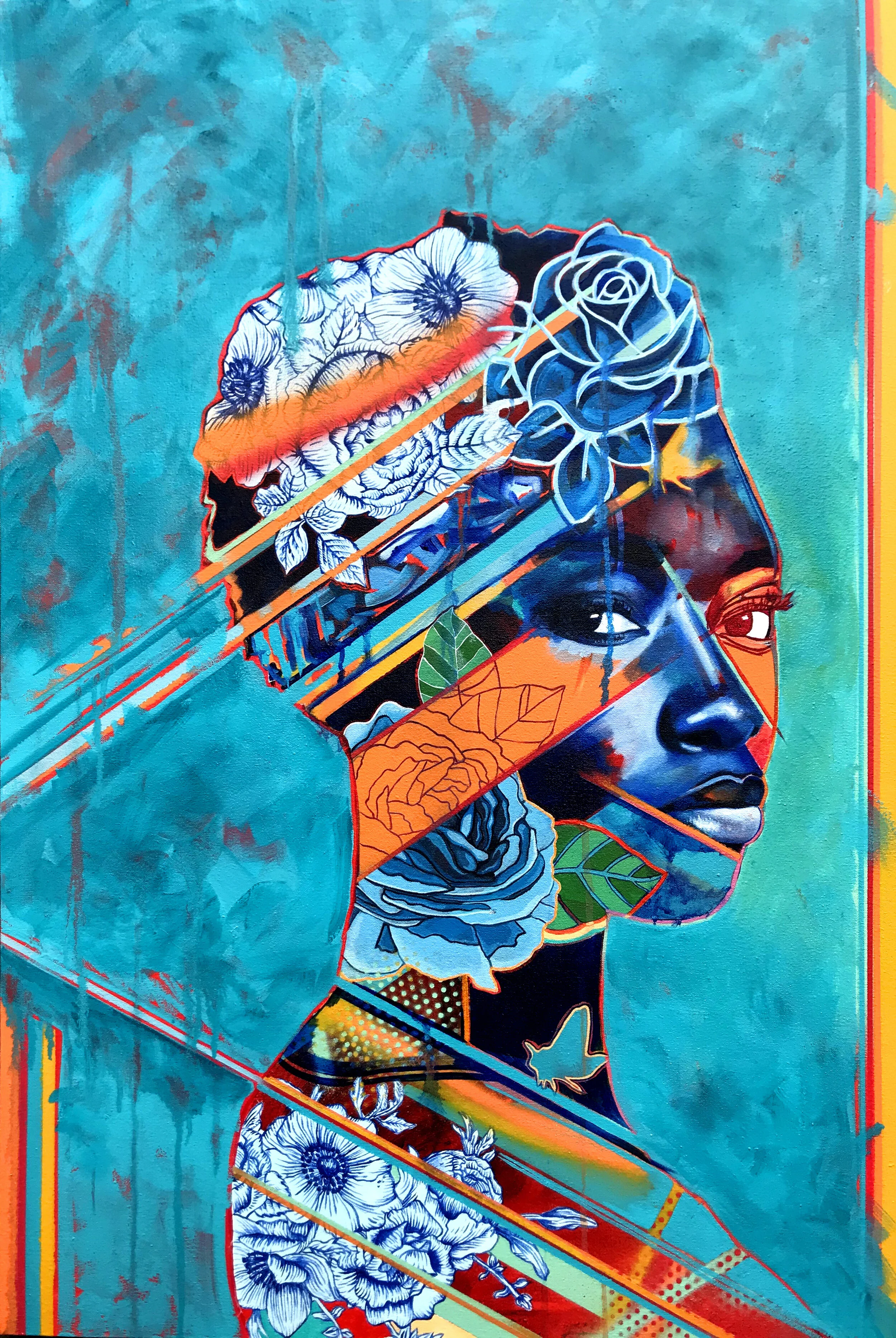 Untitled | oil, acrylic, aerosol on canvas | 36 x 24 in. (SOLD)