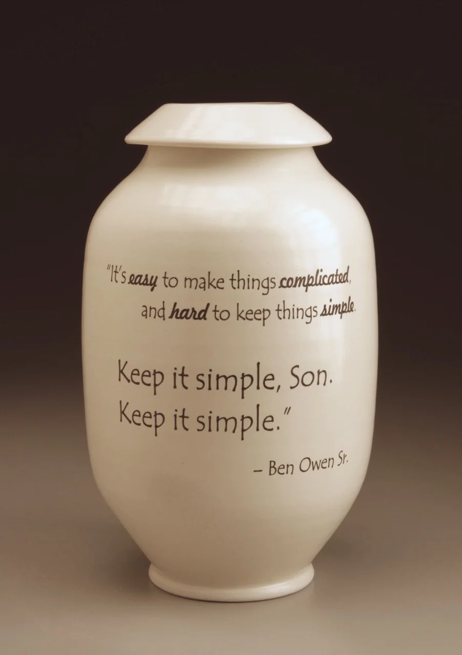 Custom Etched Quote on Urn Example