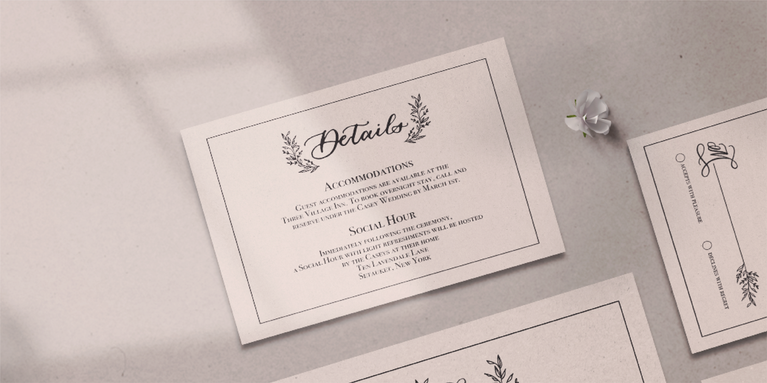 Details Card with Floral Elements