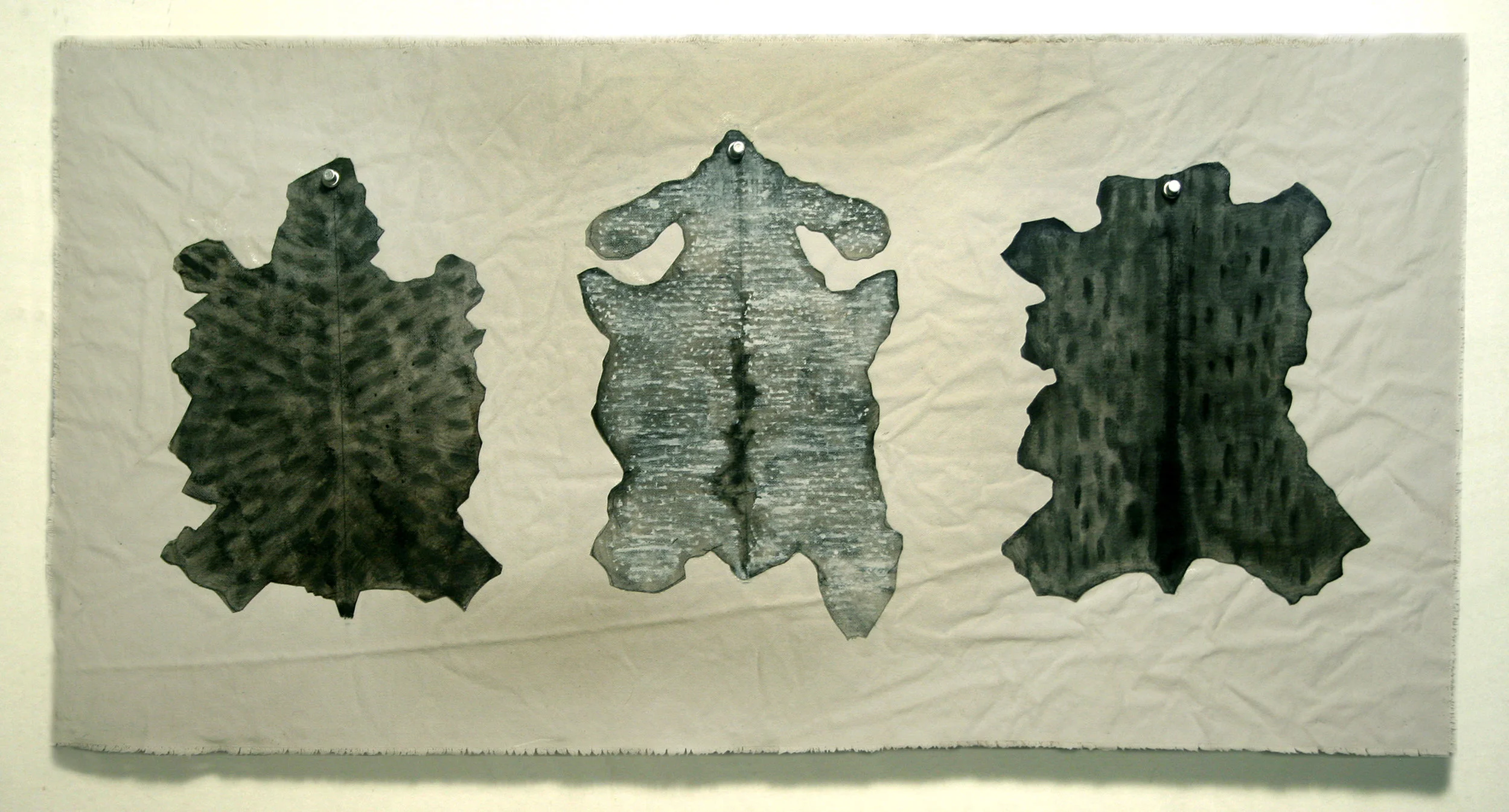 Animal Representation #8, oil and graphite on canvas cutouts mounted on canvas, 15" x 30" (sold)