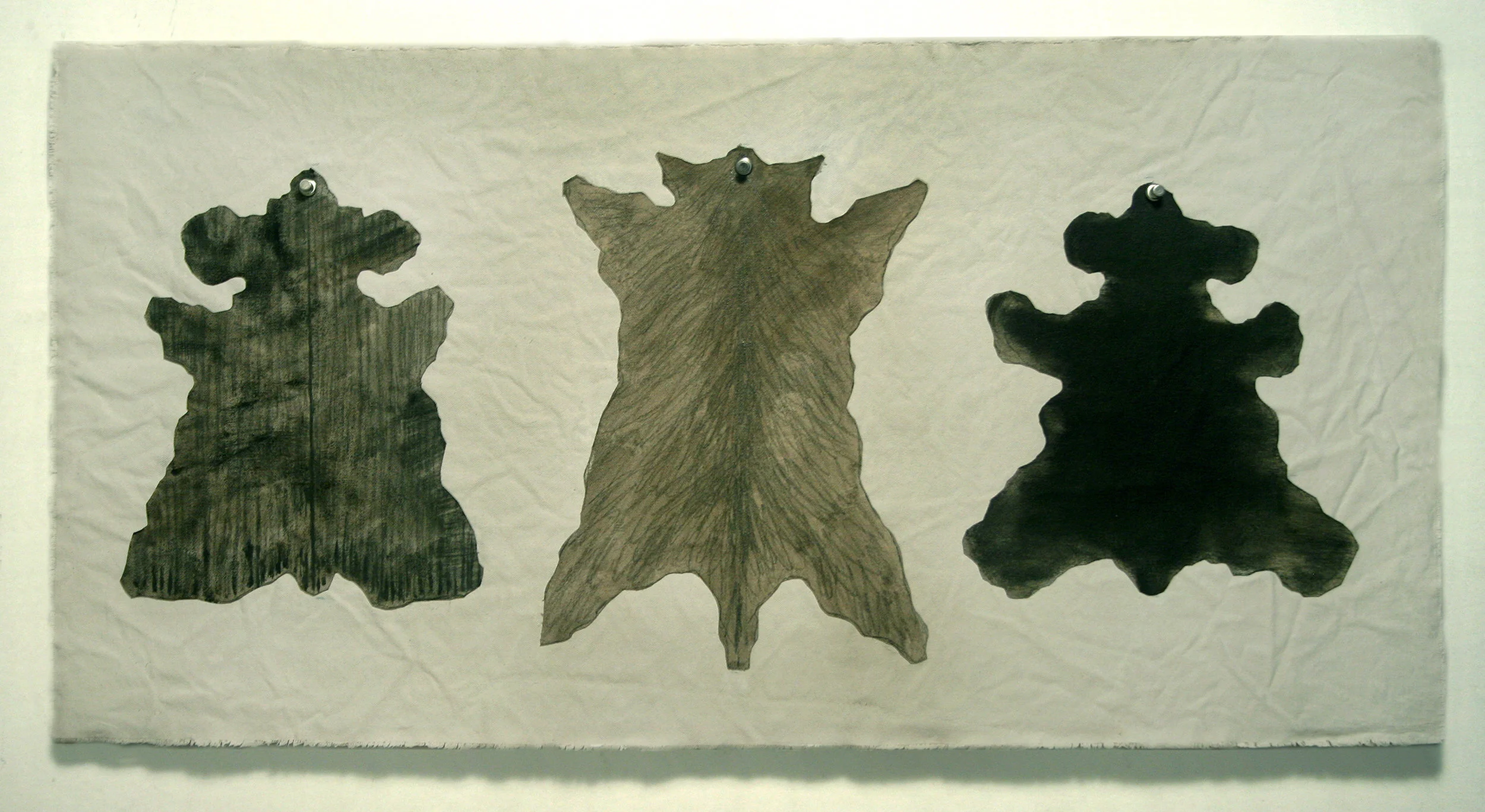 nimal Representation #9, oil and graphite on canvas cutouts mounted on canvas, 15" x 30" (sold)
