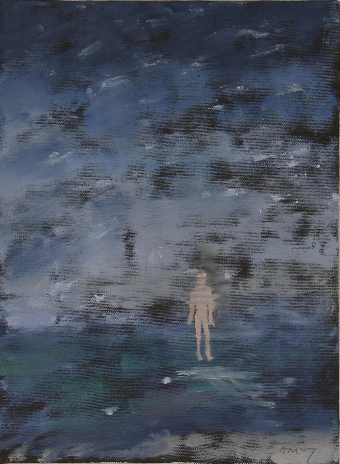 Naked Man 5, 10"x8", oil on canvas
