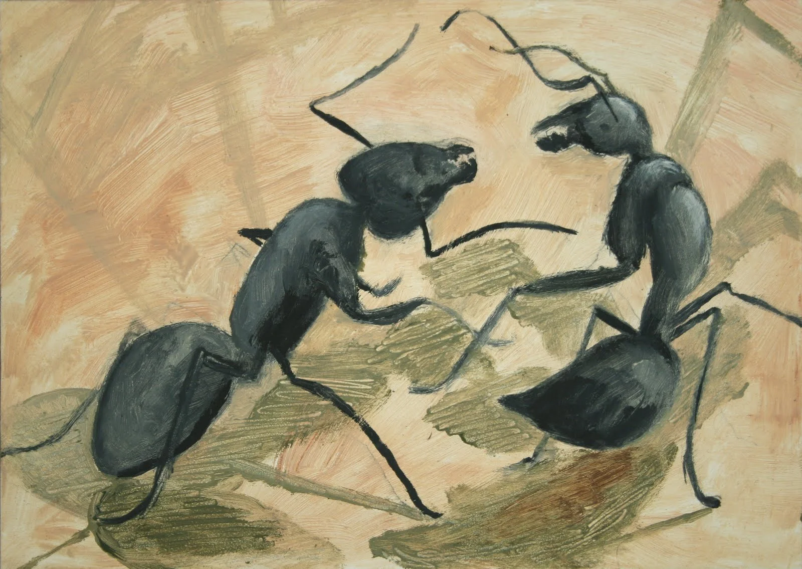Ants 1, 5"x7", oil on board