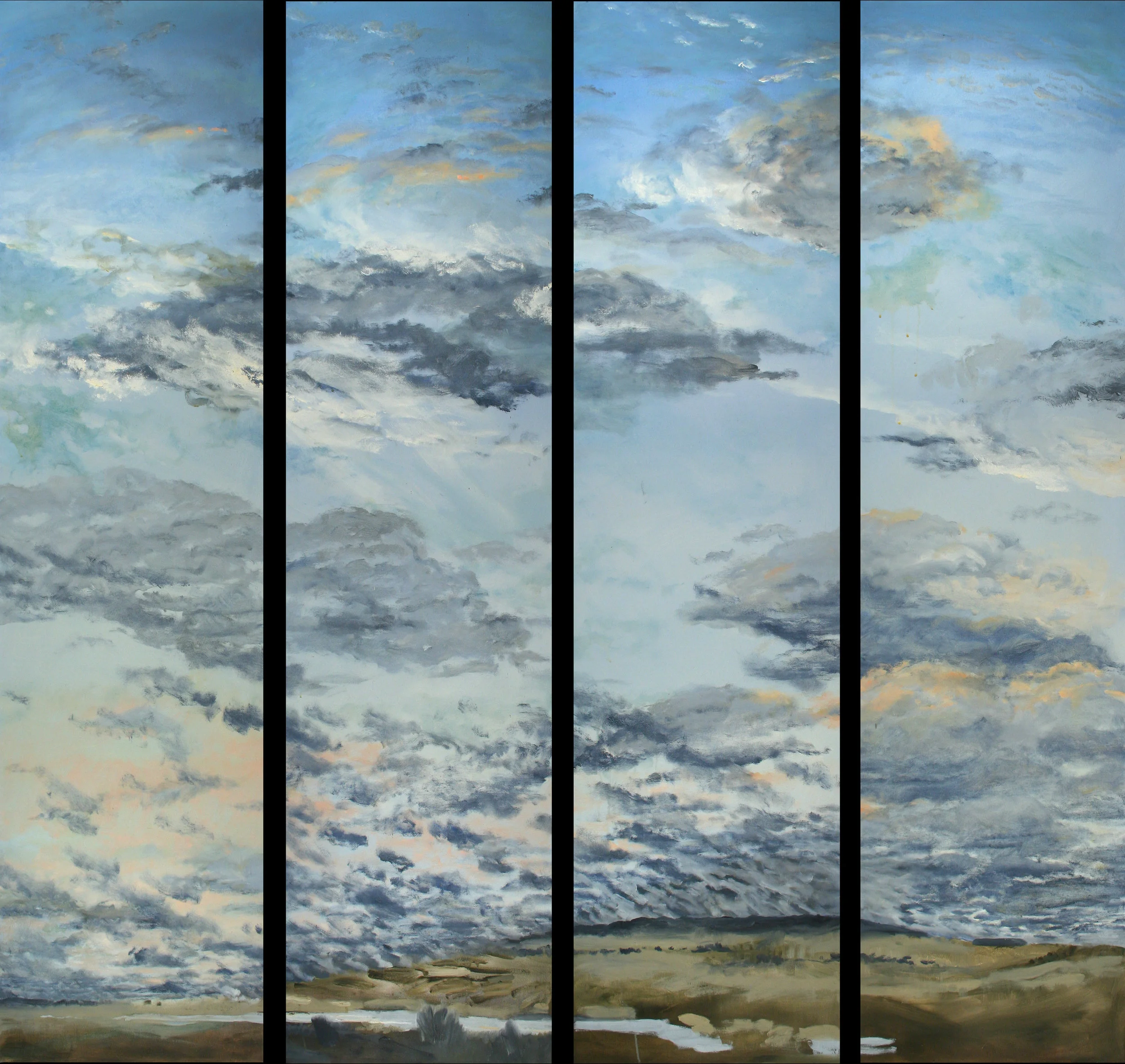 Sky, 2007, four panels: 18"x60" each, oil on canvas
