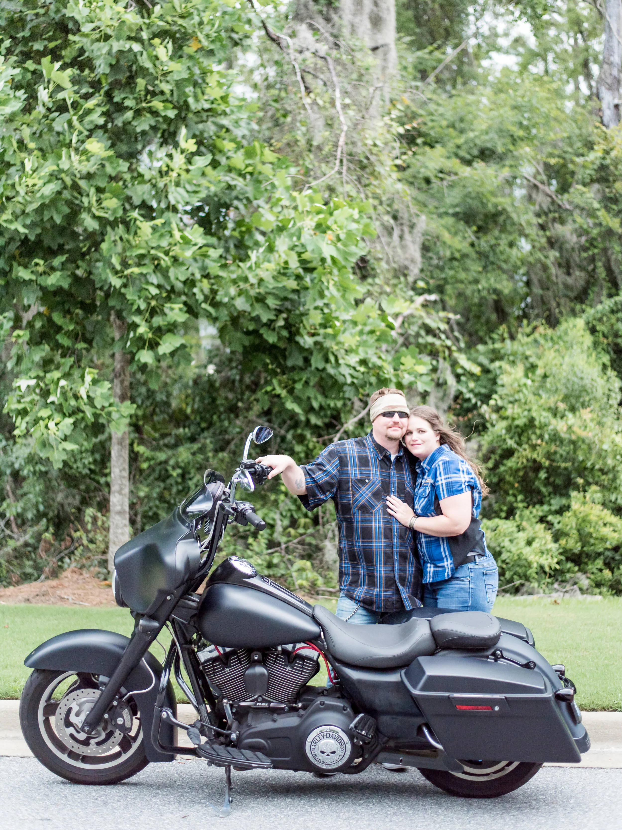 Biker couple engagement photography