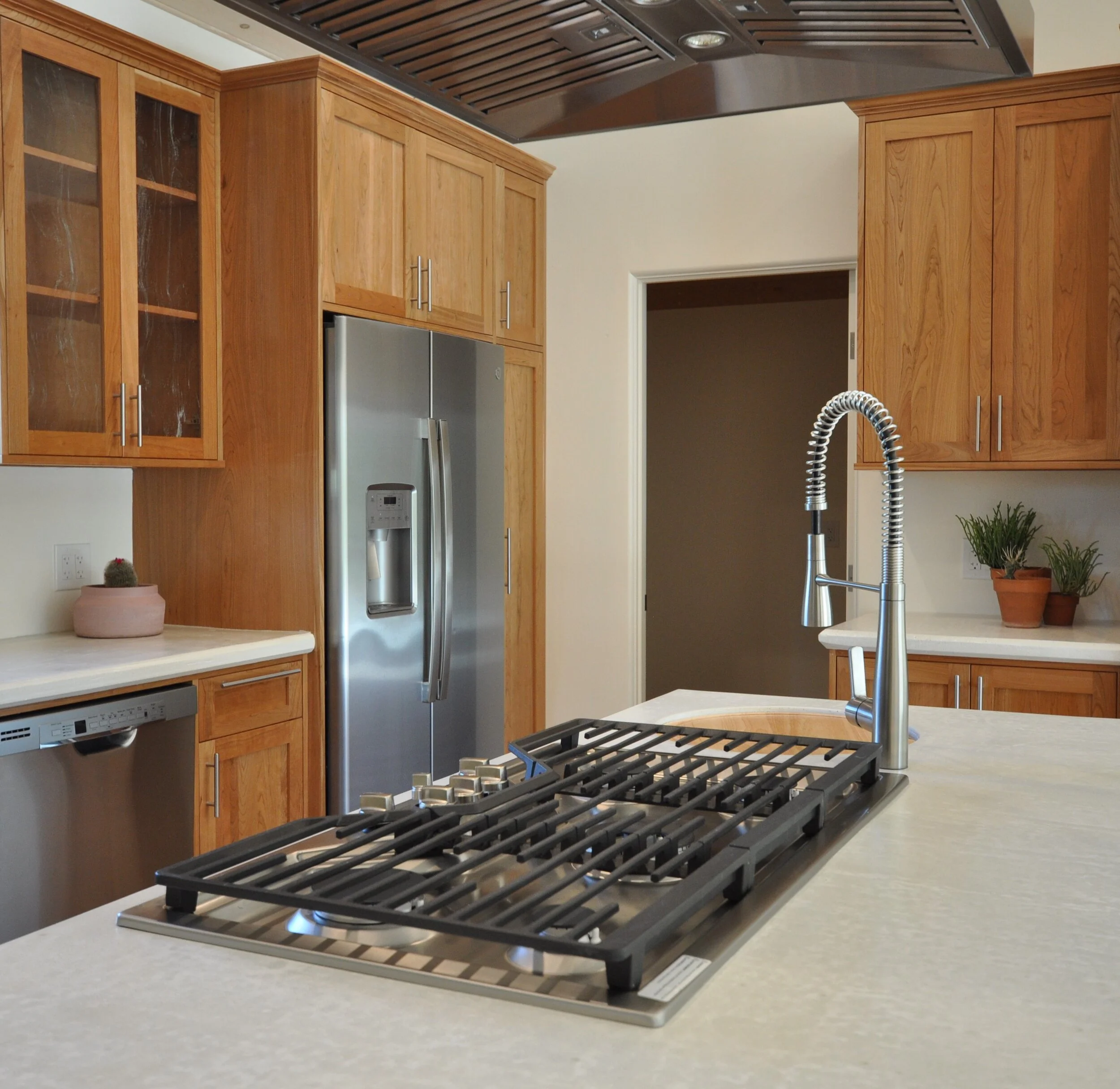   A prep sink provides a convenient source of water for cooking and cleaning up.  