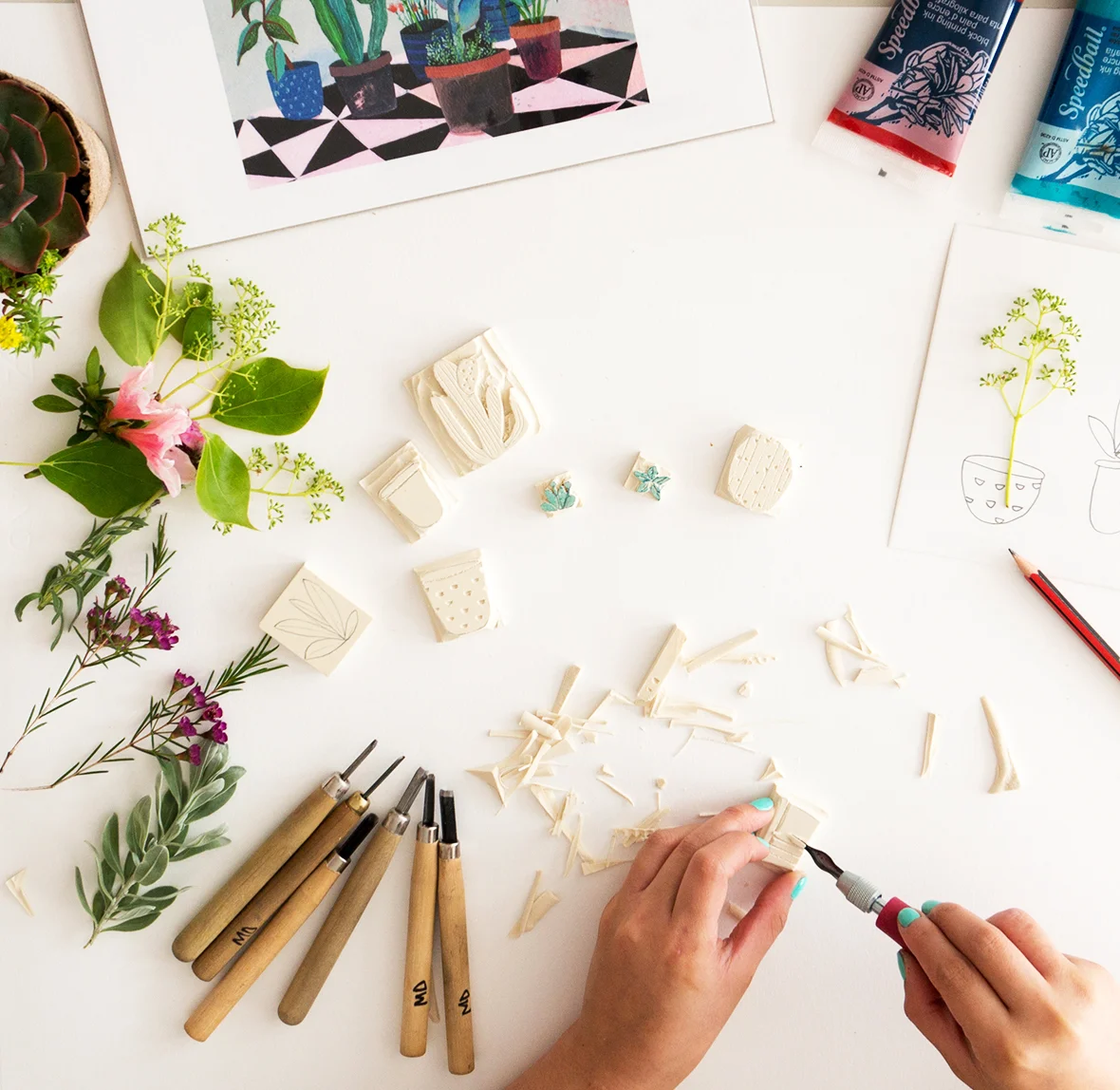22nd September 2018 Block Printing Workshop at Paper & Brush Studio, Amsterdam