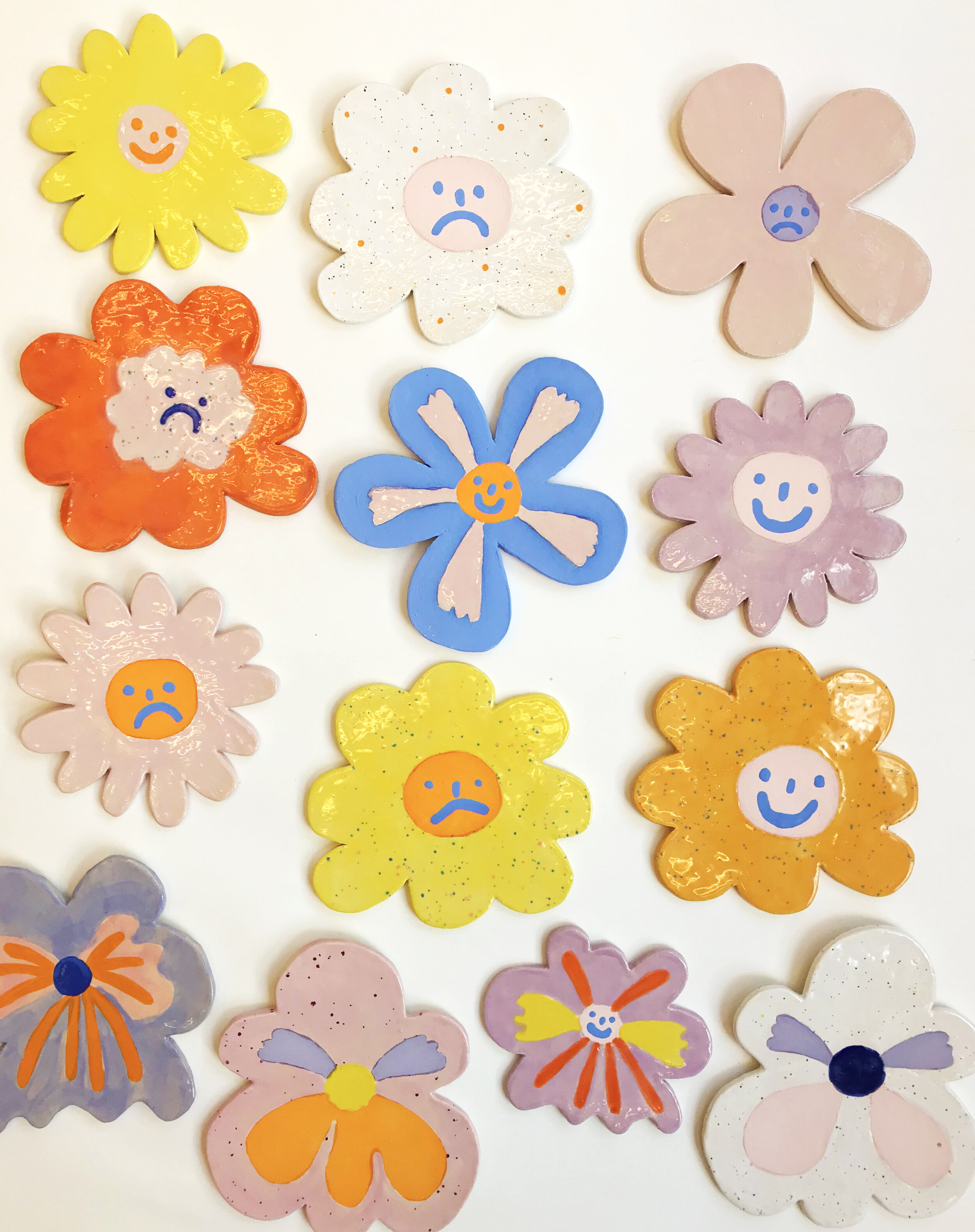 5 x funny flower face | daisy