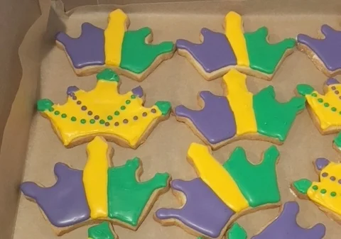 Mardi Gras Themed Sugar Cookies
