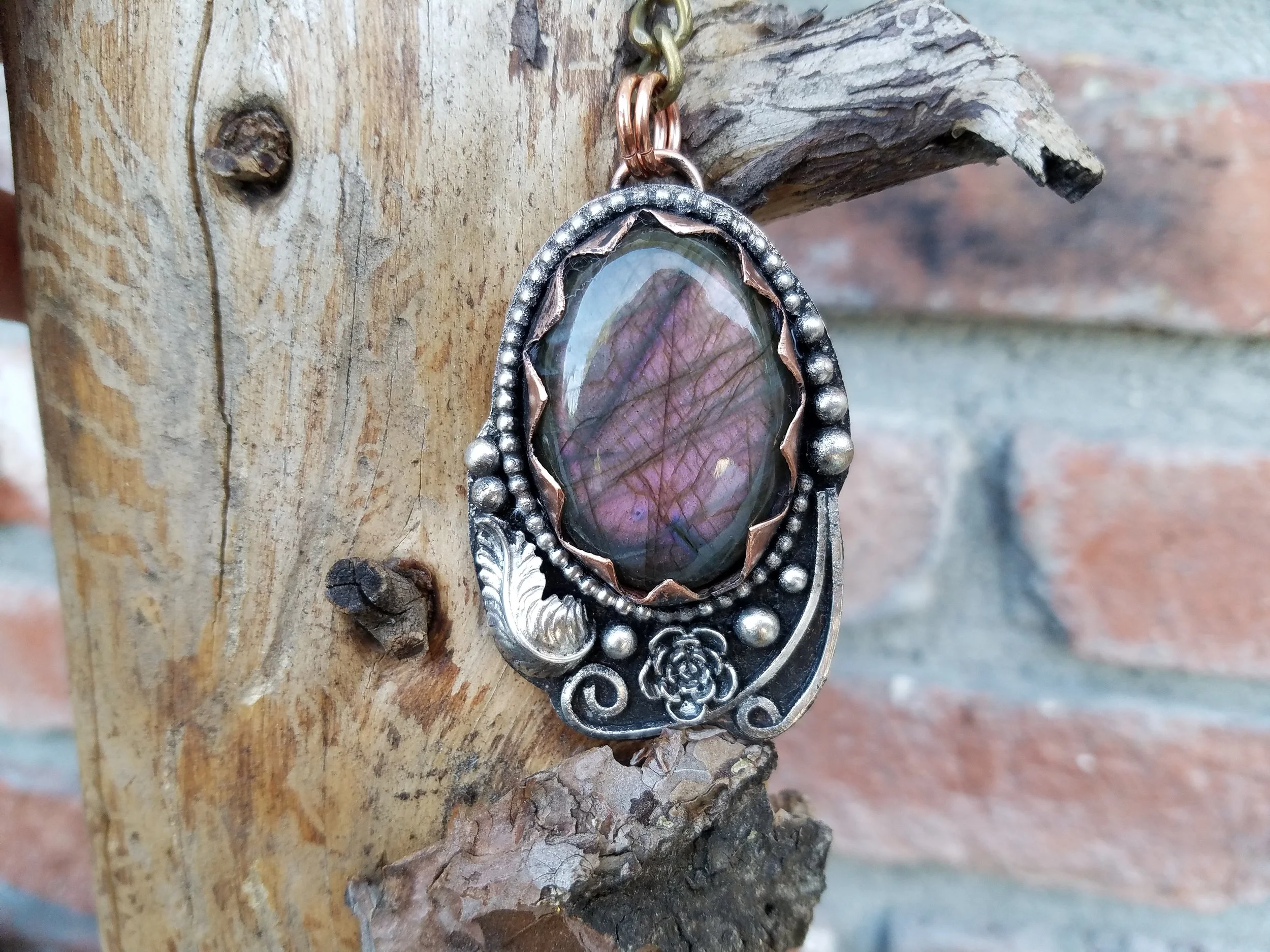 Large Purple Labradorite Keychain