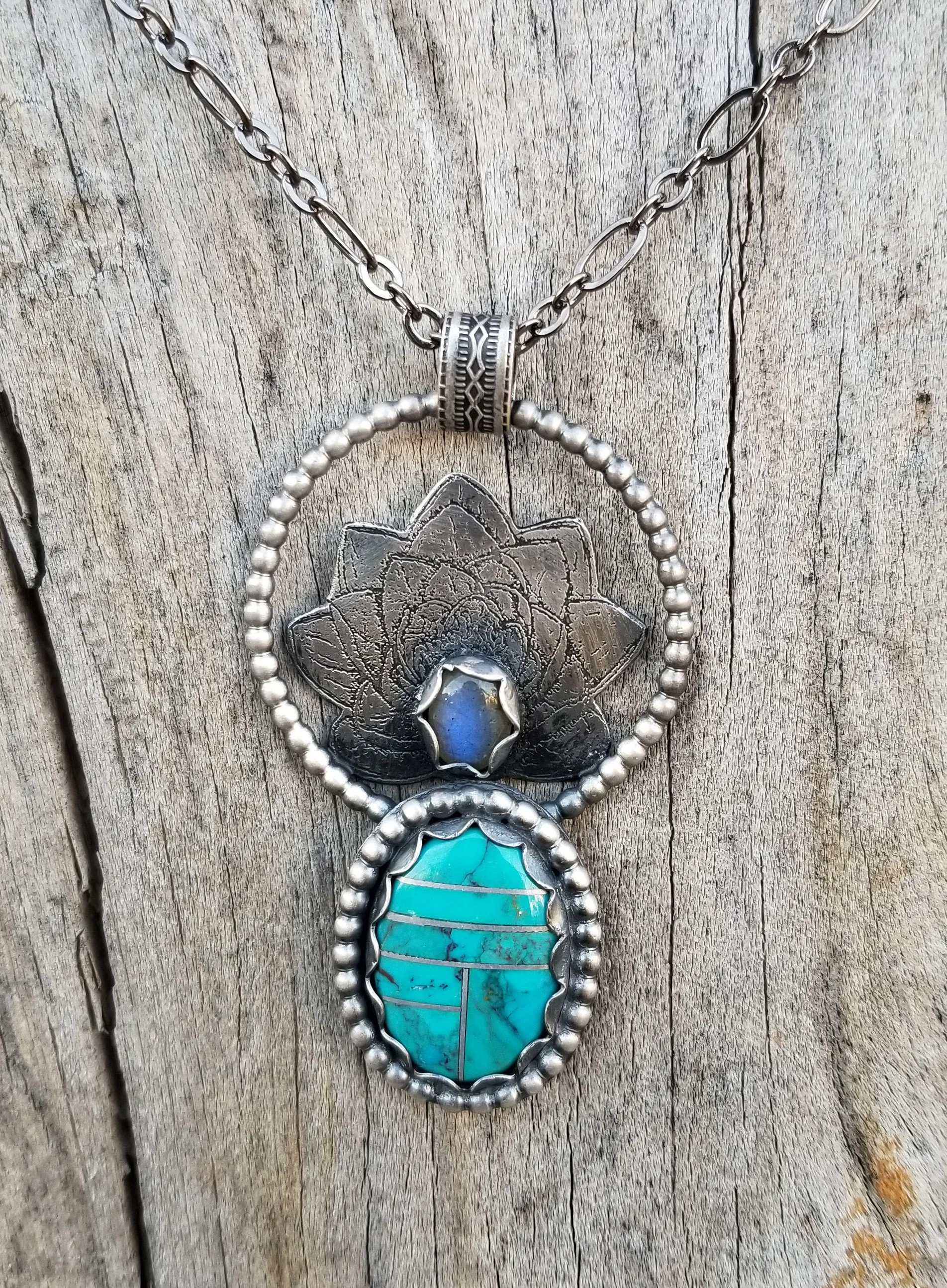 TIKILEHOOT_DESIGNS_LOTUS INLAY TURQUOISE AND LABRADORITE NECKLACE_1_12 6 2017.jpg