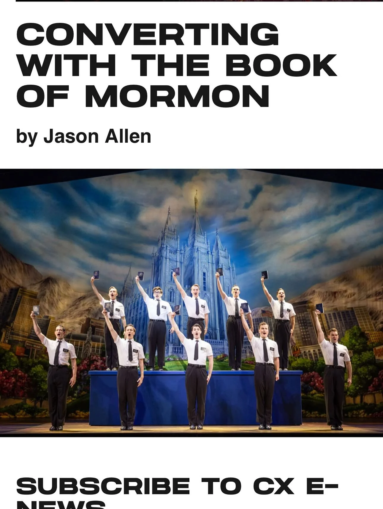Thank you, once again, Jason from @cxmagazineaustralia for giving us a chance to share a bit about what we do in this fantastic article on @bookofmormonaunz . Associate Sound Designer David Greasley speaks with Jason about our switch from L’Ac
