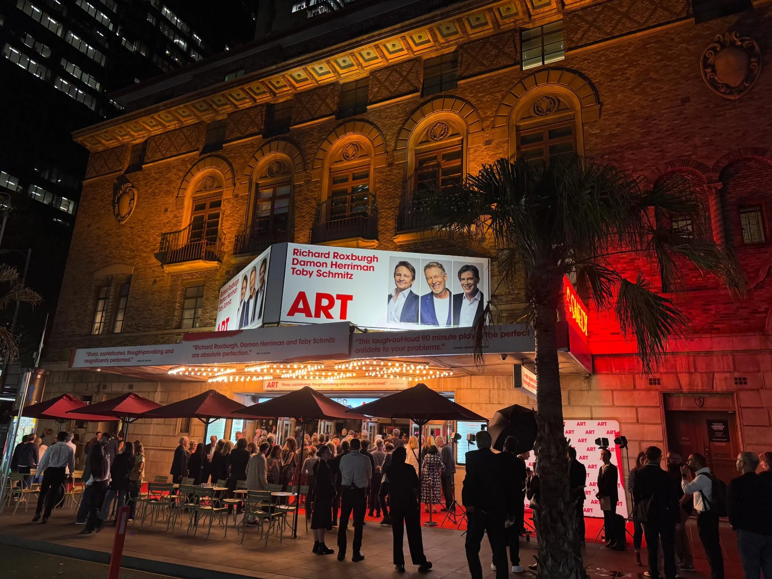 What a great night @arttheplayau at the @comedy_theatre  congratulations to Dave Letch the sound designer and @declan.a our operator on a great evening.