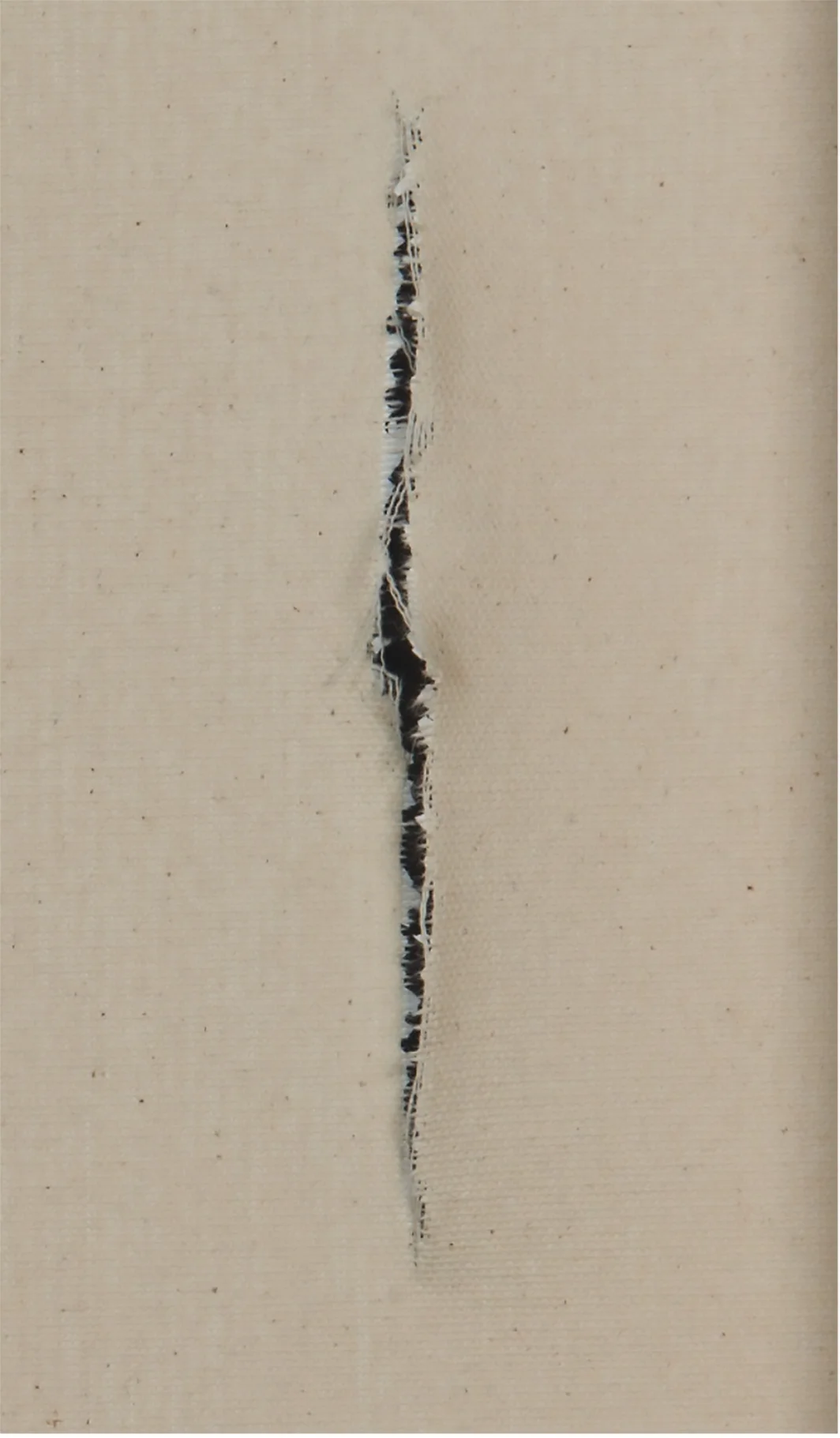 Canvas tear, viewed from the reverse