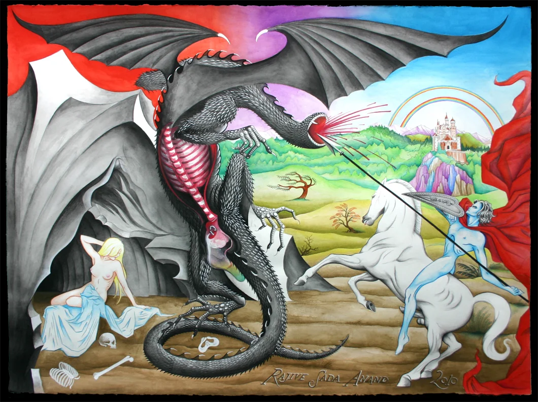 INTENSE EPISODIC DYSPHORIA, watercolor on paper, 22" x 30"