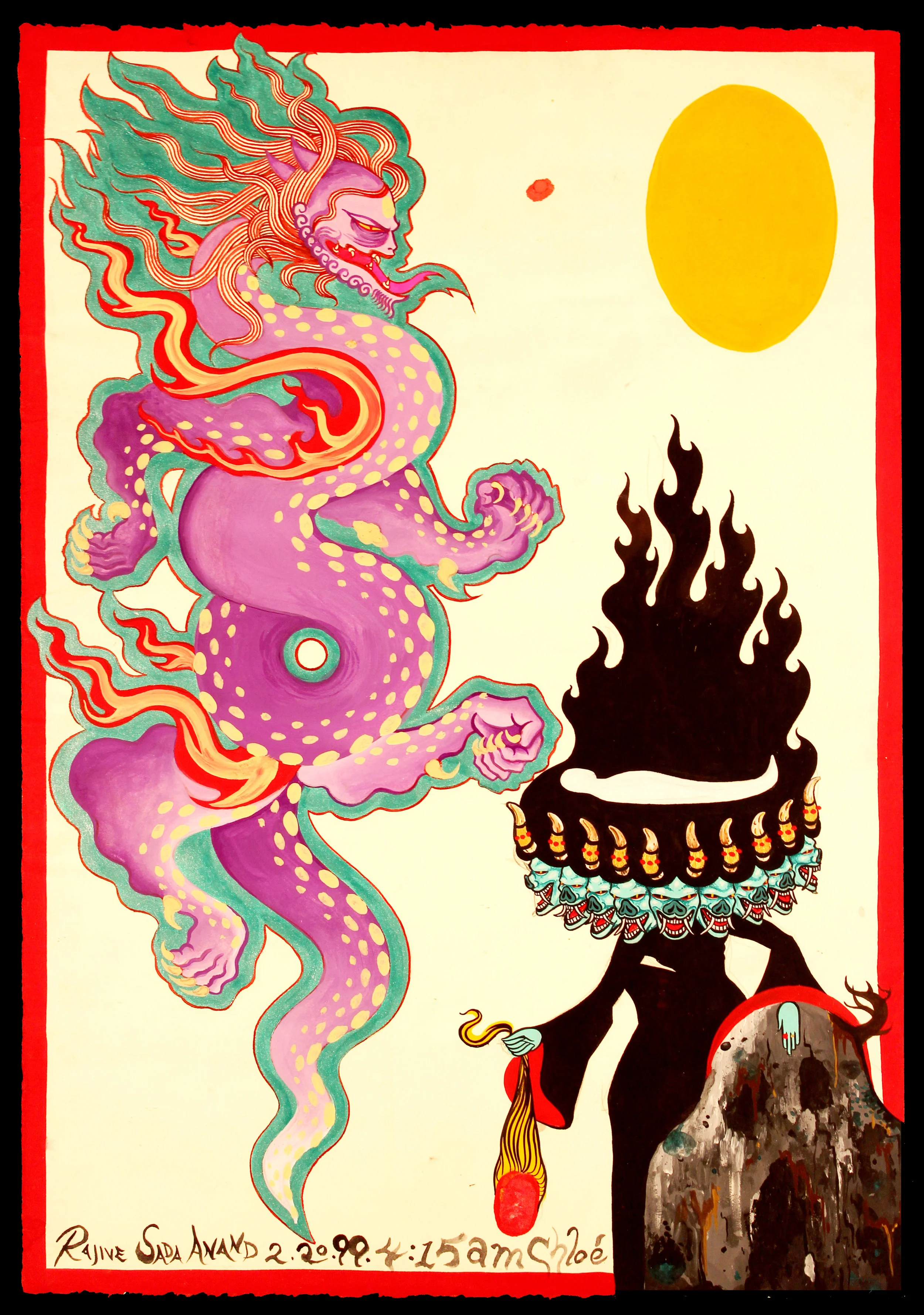 CHLOE'S DRAGON, gouache on paper, 22" x 16"