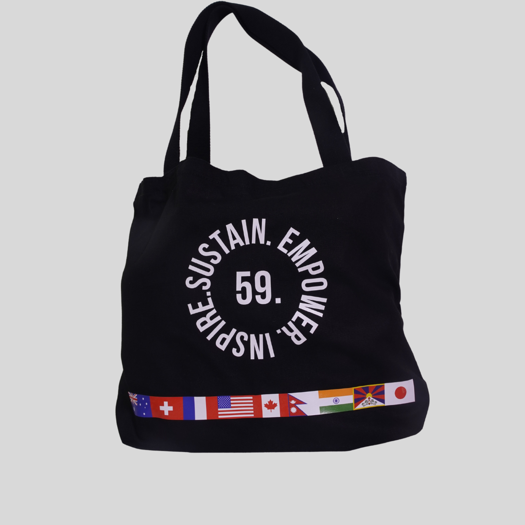 SS2  Black Reconstructed Messenger Tote