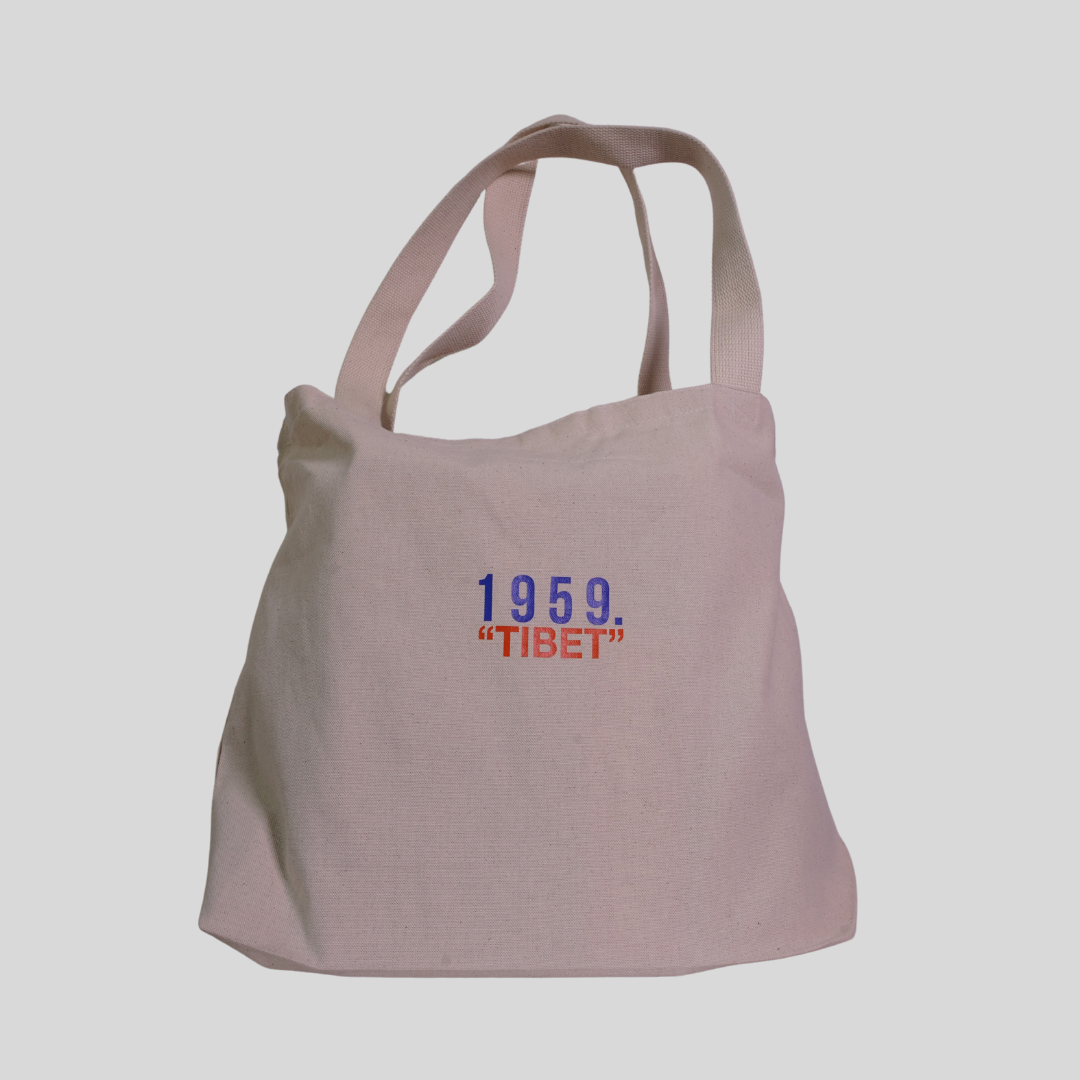 SS2 White Canvas Reconstructed Tote Bag