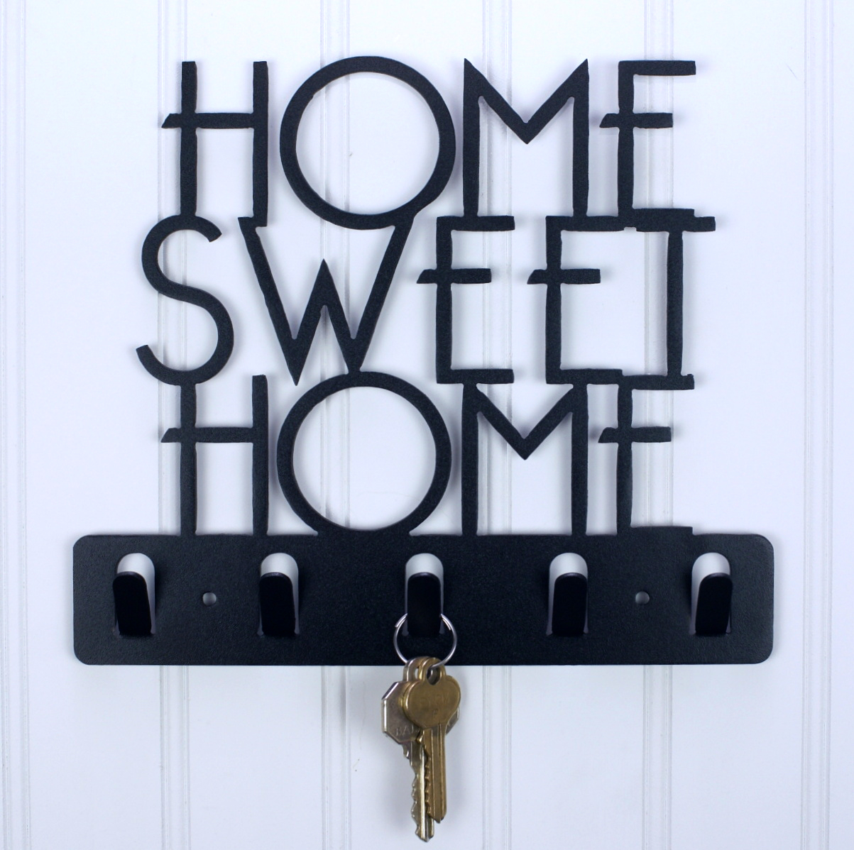 Keys Key Rack Holder Organizer 8"x3"  on Wood Board Home Sweet Home 4 Wall Art 