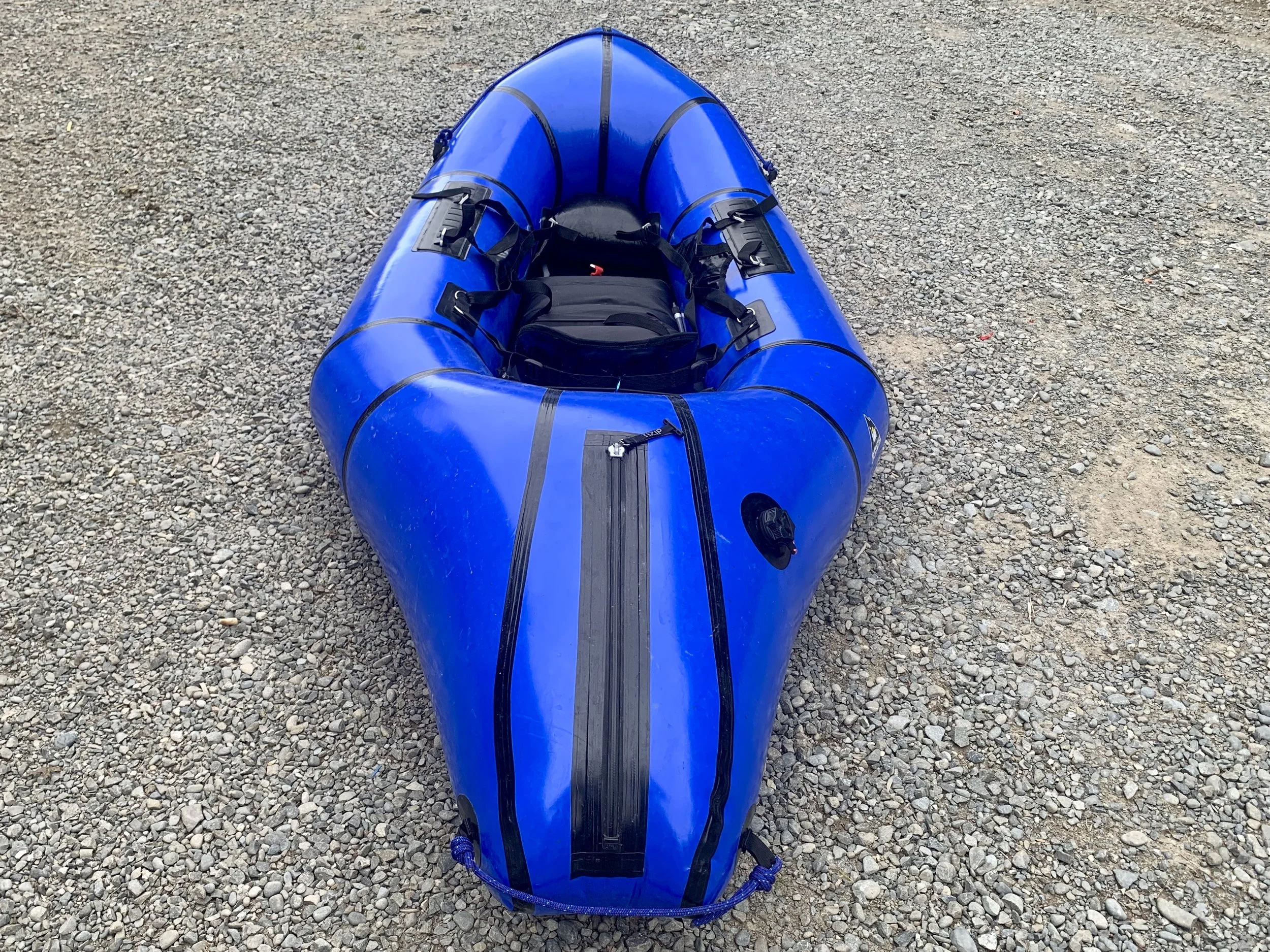 From behind its easy to see how the increased bouyancy around the paddler makes the Gnarwhal more stable, the bulbous bow is more effective for punching through waves and holes.