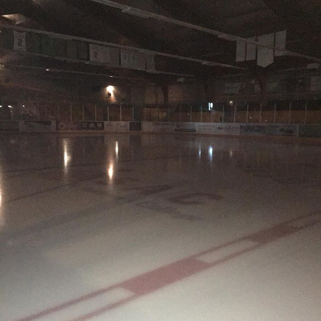 How fun would a game in dark be? Power's out and the boys are patiently waiting to hop on the ice