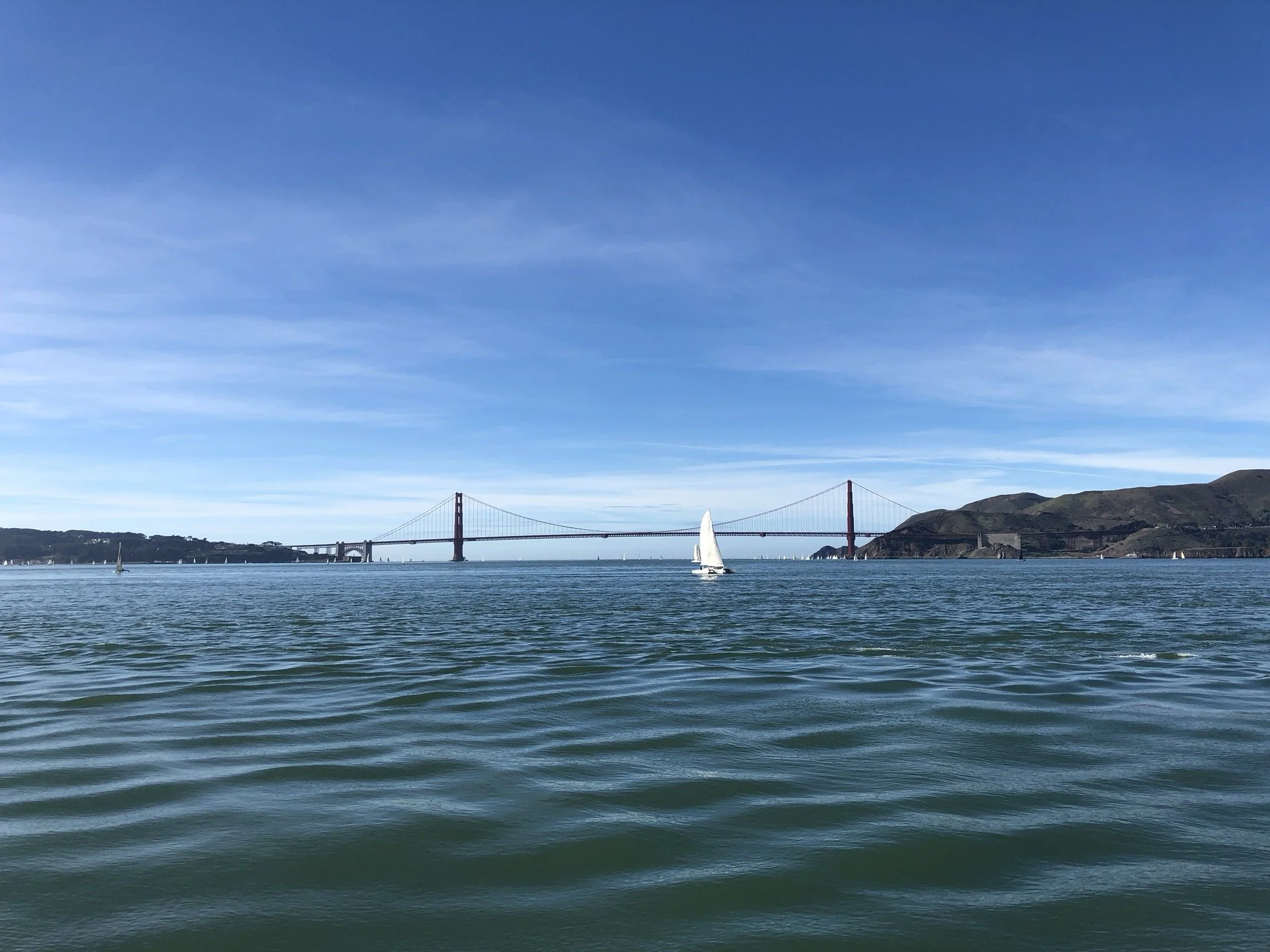Riding the ferry to Angel Island with a view of the Golden Gate Bridge.jpeg
