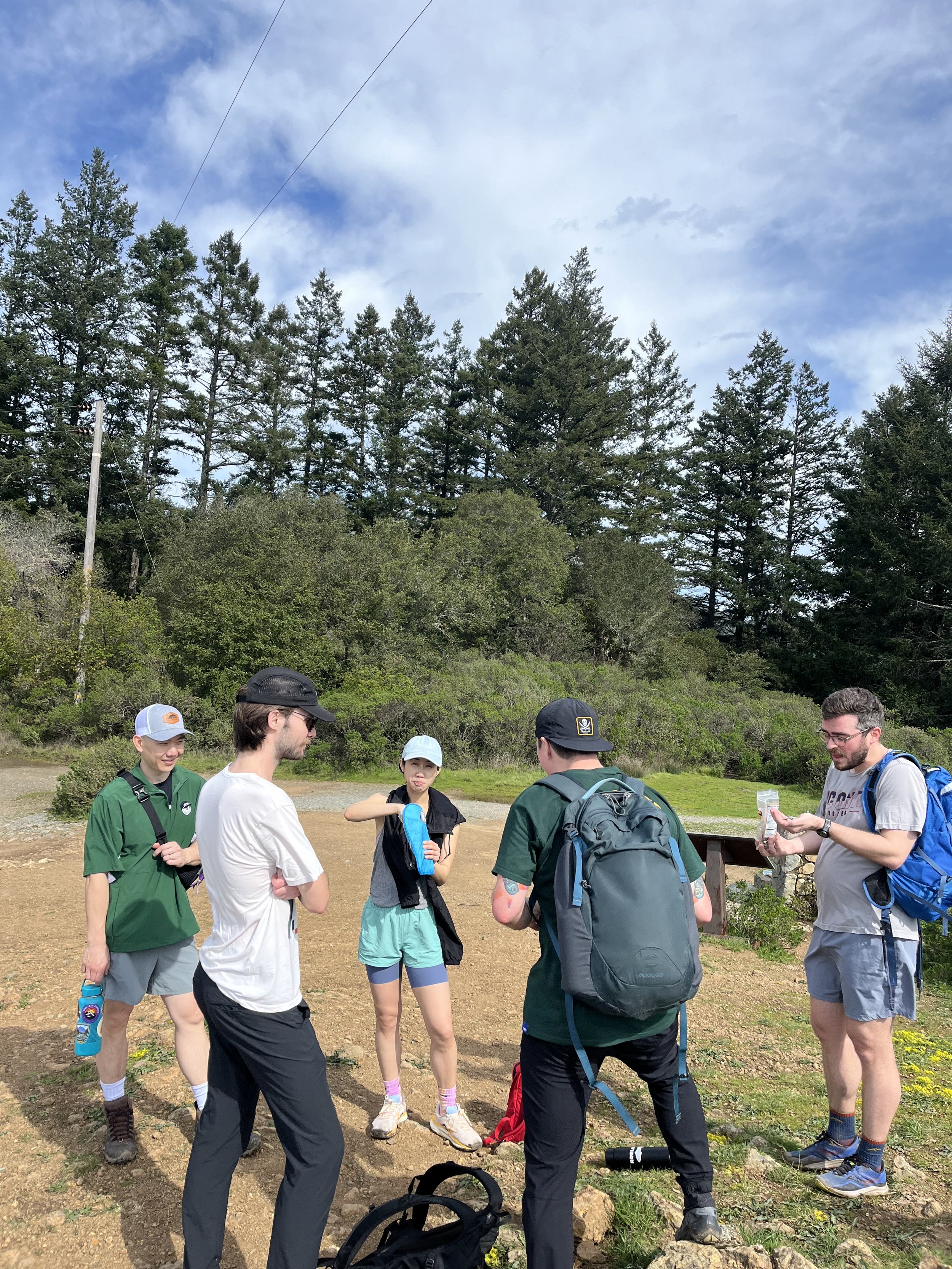 Taking a break at the top of the mountain Dipsea Trail.jpeg