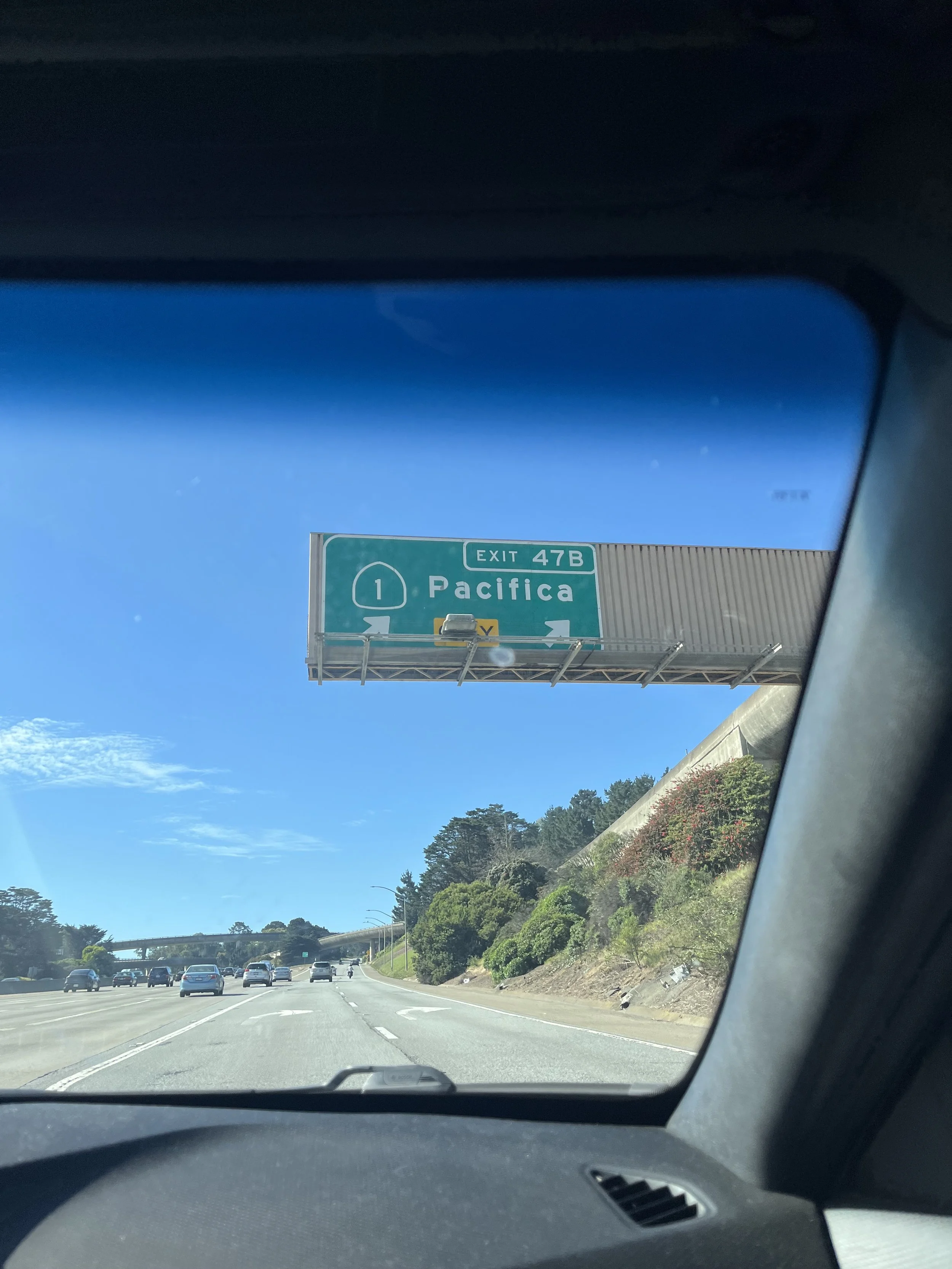 Highway sign for Pacifica