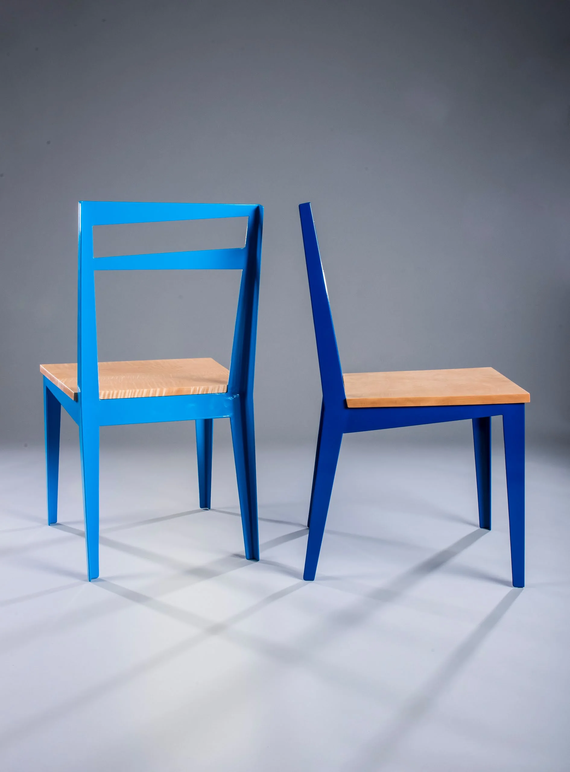  powder coated steel + curly maple 