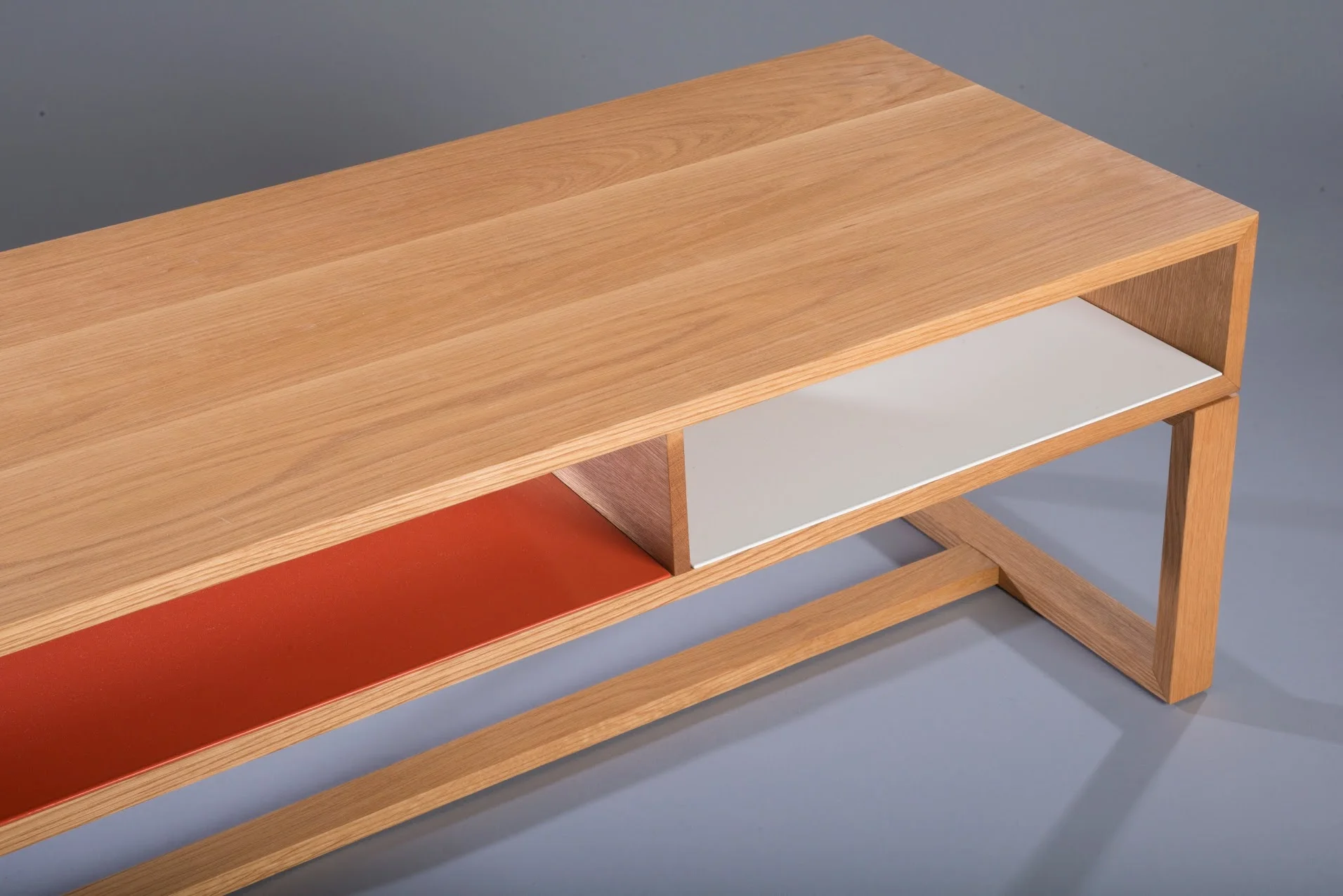  white oak + powder coated steel 